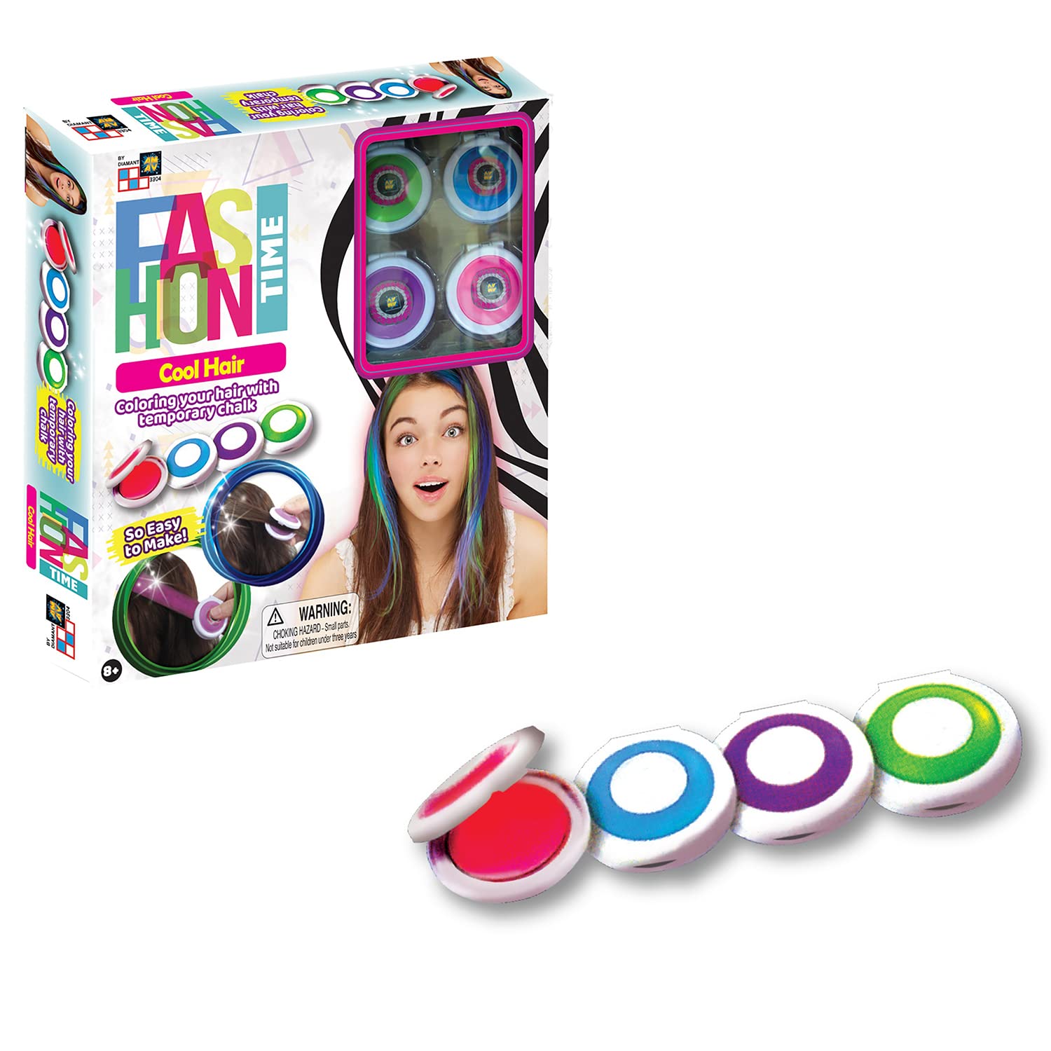 Diamond Toys 3304 Cool Hair Hobby Time - 10-Piece Styling Set for Kids | Perfect for Birthday Gifts, Party Favors & Creative Play