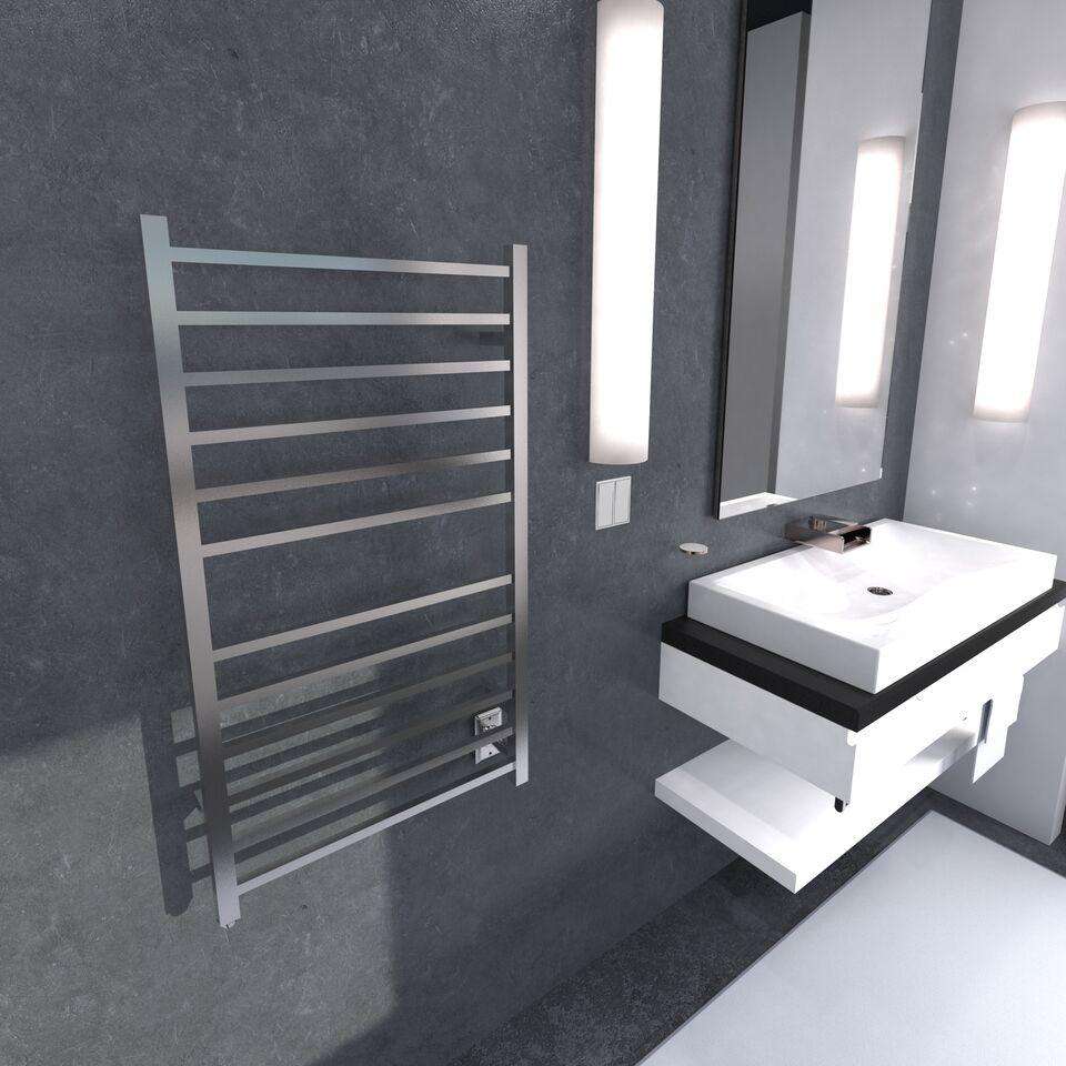 Amba Radiant Large Square Plug-in & Hardwired Bathroom Towel Warmer - 23.6