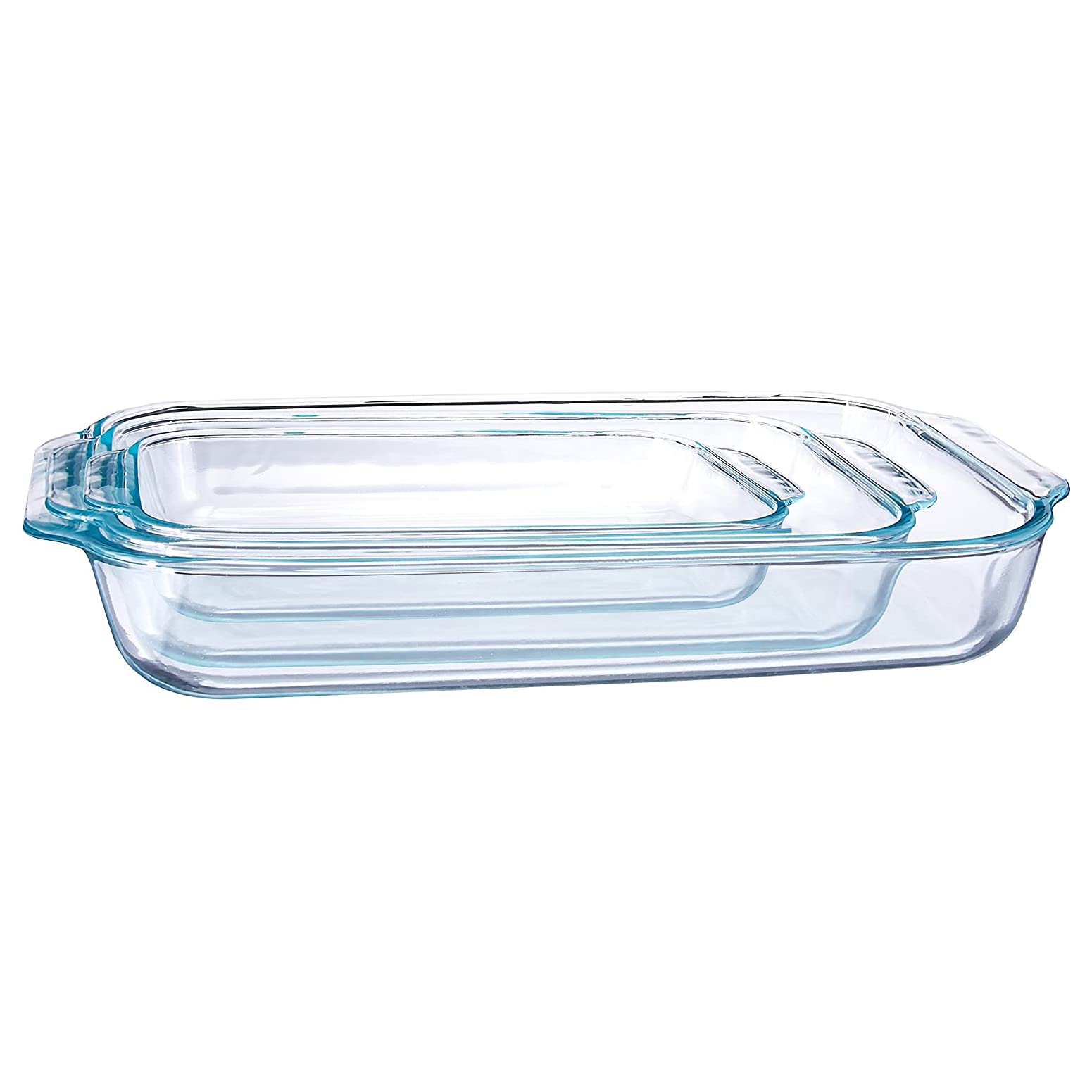 Pyrex Basics 2qt, 3qt & 4qt Glass Baking Dishes Set - Oven Safe & Microwave Safe for Casseroles, Lasagna & Meal Prep (232, 233, 234)