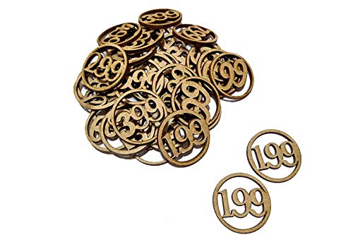 300Sparkles 100 PCS Natural Brown Wooden Gift Tags for Packing, Wrapping, Art & Craft (2x2 cm) - Perfect for DIY Projects, Wedding Favors, Christmas Presents & Party Decorations