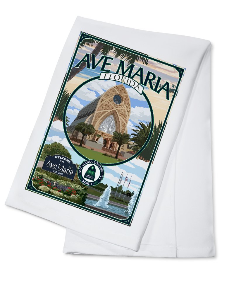 Ave Maria Florida Montage 100% Cotton Tea Towel - Decorative Hand Towel for Kitchen & Home Decor | Perfect for Gifts, Dish Drying & Farmhouse Style Decor