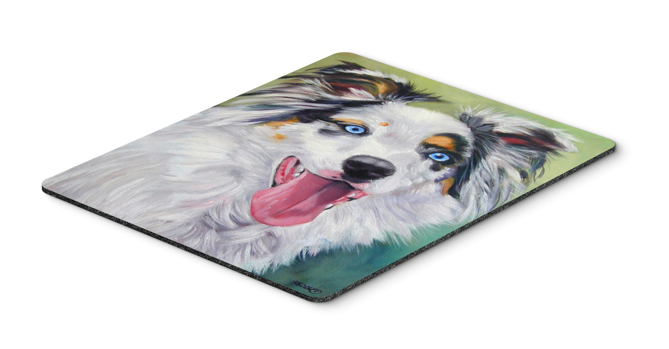 Australian Shepherd Blue Eyes Mouse Pad - Washable Large Non-Slip Desk Mat for Home Office, Gaming & Computer Work | Heat-Resistant Hot Pad & Trivet | Caroline's Treasures 7358MP | Perfect for Workstations, Coffee Shops & Dorm Rooms