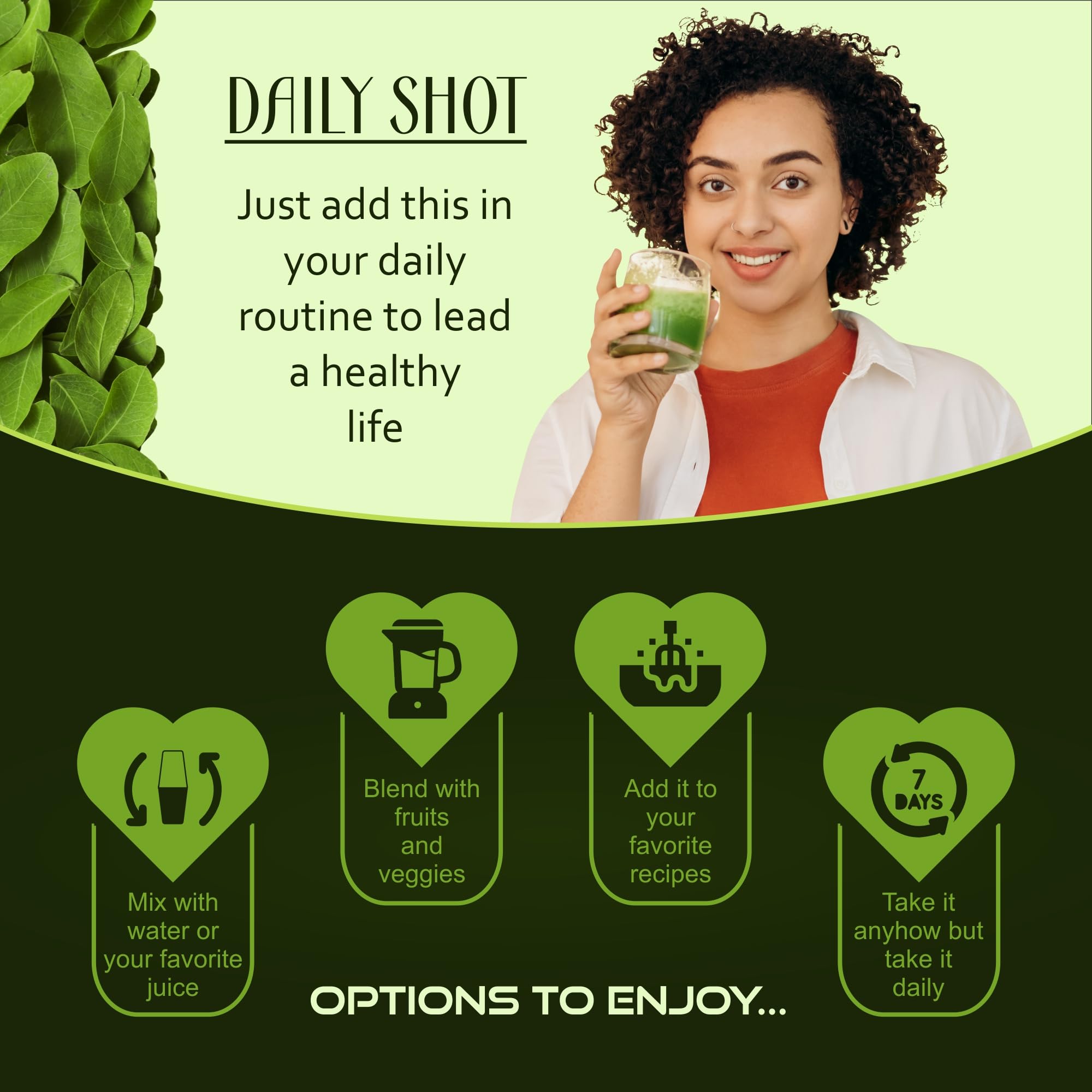 Organic IYUSH Ayurvedic Moringa Leaf Powder 500g - Pure Superfood Supplement for Energy, Immunity & Detox - Perfect for Smoothies, Teas & Healthy Recipes