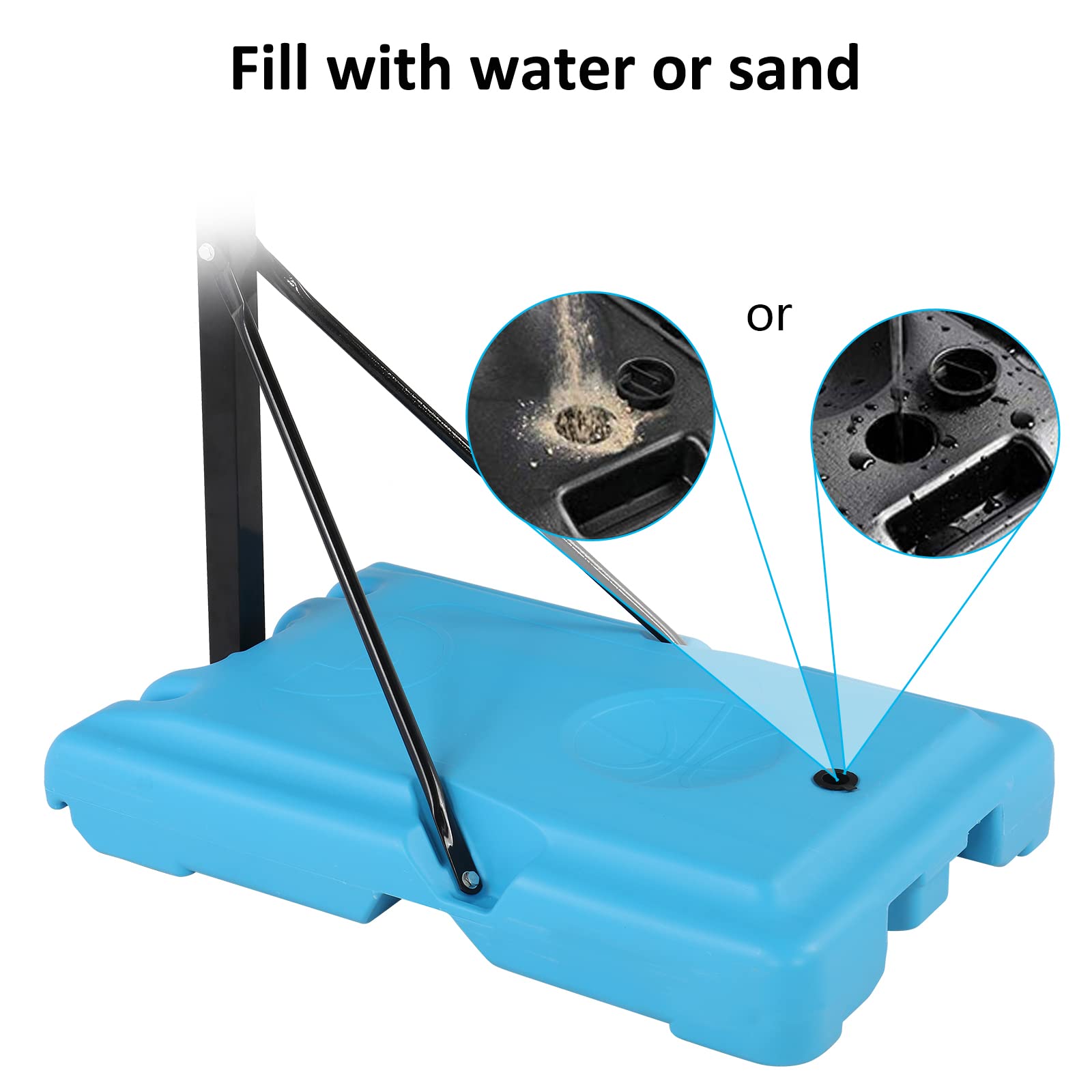 Portable Pool Basketball Hoop - Adjustable 45-53