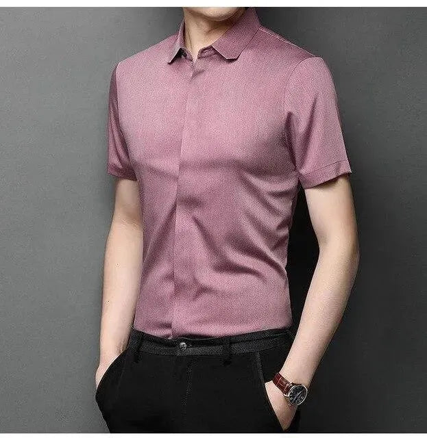 Lydon Men's Short Sleeve Shirt - Casual Comfort Fit Button Down Shirt for Summer, Work & Outdoor Activities