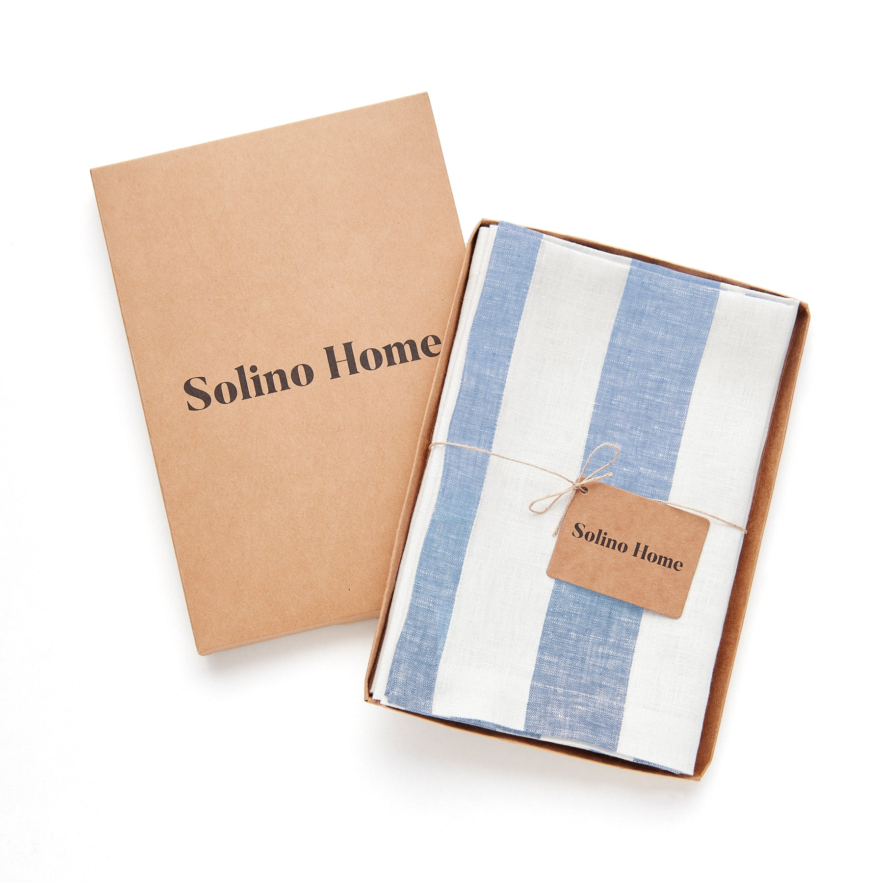 Premium Cabana Stripe Cotton Napkins Set of 12 - Soft & Absorbent for Beach Parties, Picnics & Outdoor Dining - Blue & White Striped Decorative Table Linens