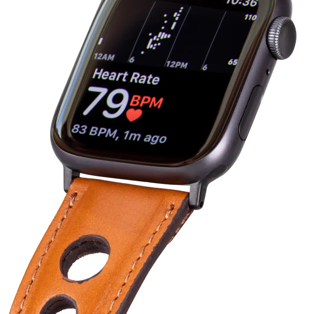 Premium Genuine Tan Leather Rally Strap for Apple Watch - Comfortable & Durable Replacement Band for Workout, Running & Everyday Use