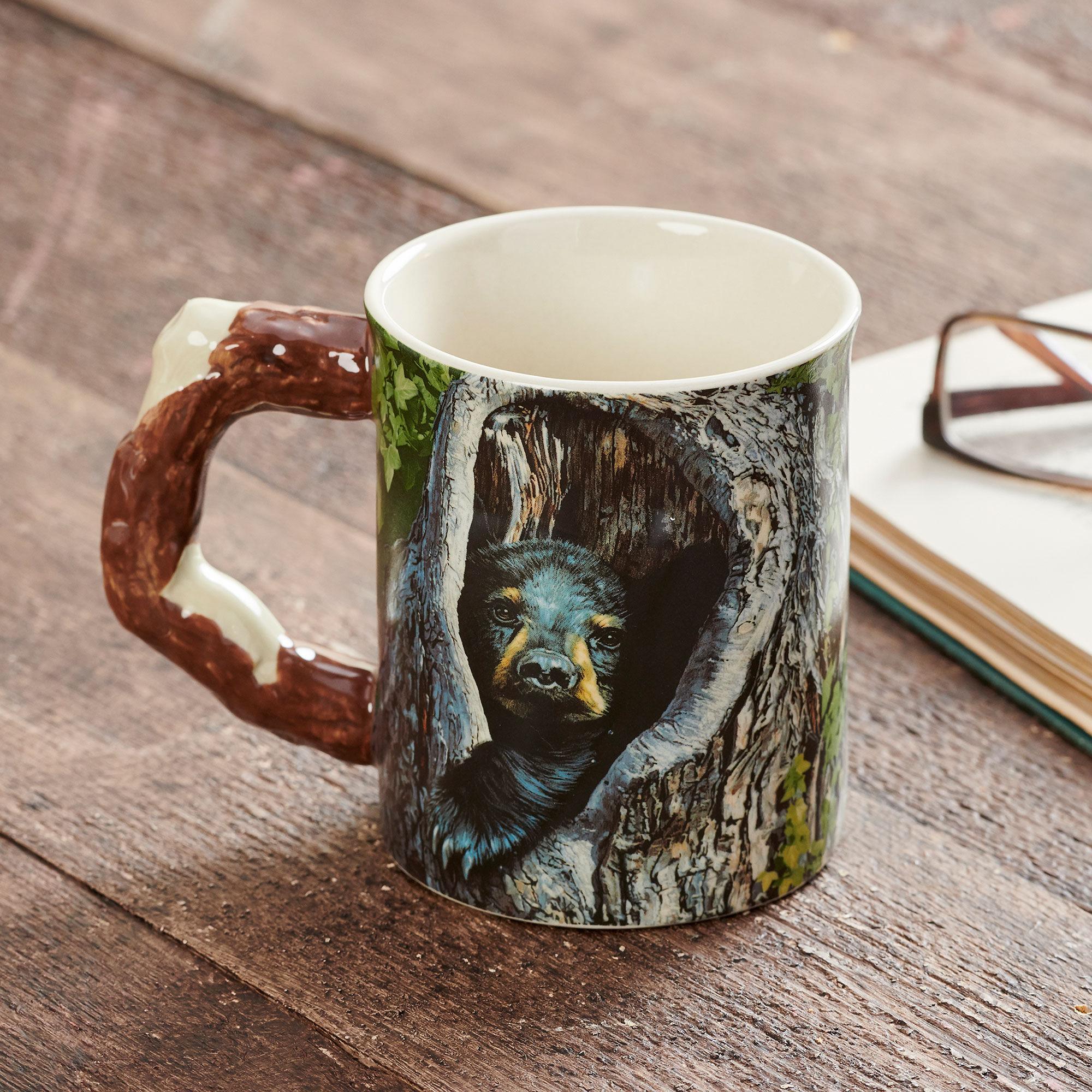 Handmade Bear-Shaped Ceramic Mug - Unique Animal Sculpture Coffee Cup for Tea & Hot Drinks - Perfect Gift for Nature Lovers & Home Decor