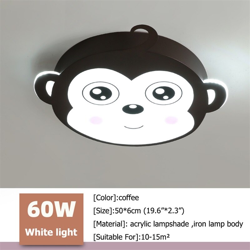 Kids Monkey Ceiling Light - Fun Jungle Themed LED Night Light for Children's Bedroom & Nursery Decor | Perfect for Bedtime Stories and Playroom Ambiance