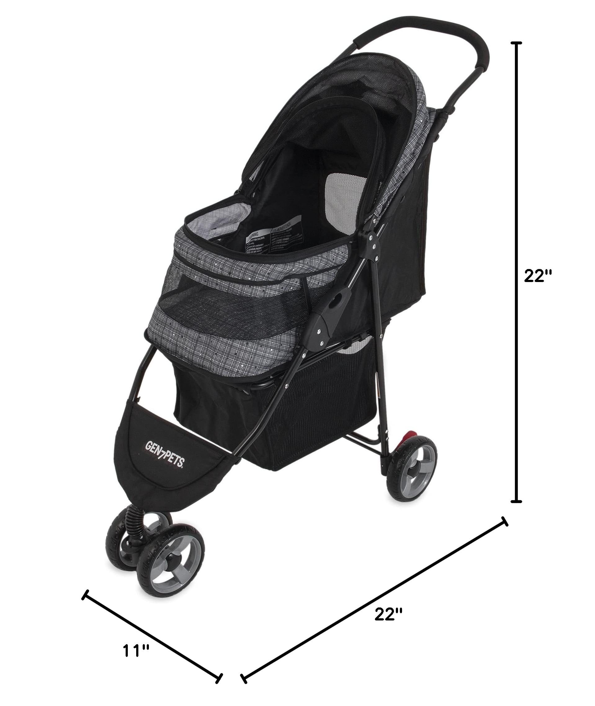 Gen7 Pet Starry Night Gray Regal Plus Pet Stroller for Small to Medium Dogs & Cats - Lightweight Foldable Design with Storage Basket - Perfect for Travel, Walks & Vet Visits (Model G2320SN)