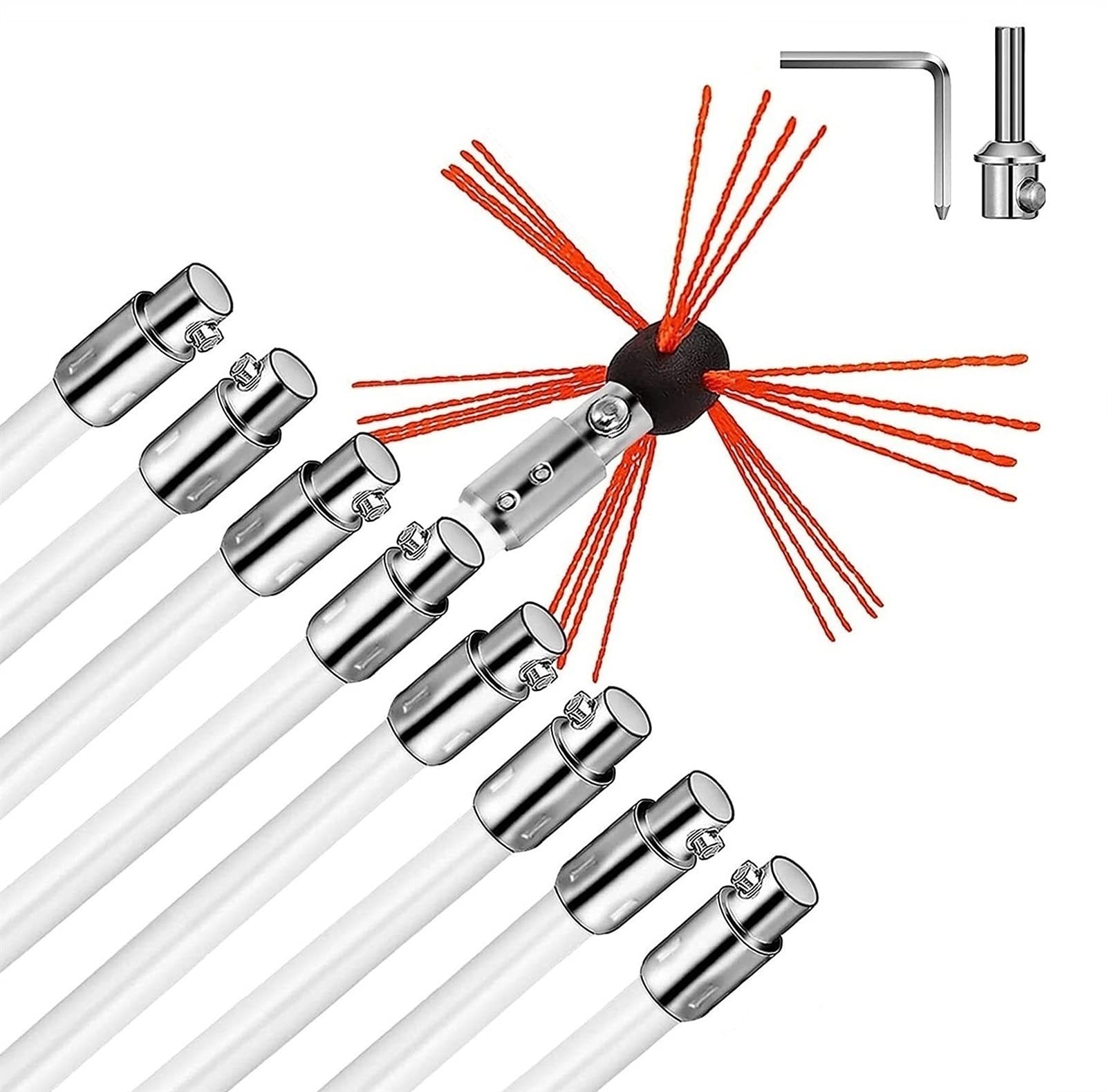 XiuLi Dryer Vent Cleaning Brush - 26Ft Extendable Lint Remover & Chimney Brush with Synthetic Bristles | Compatible with Power Drill | Perfect for Dryer Vents, Fireplaces & HVAC Maintenance