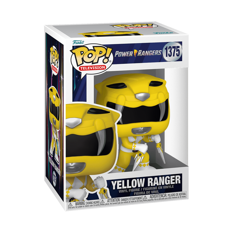 Original Title: Yellow Ranger Funko Power Rangers 30th 1375 W/ Protector   Optimized Title: **Funko Pop! Power Rangers 30th Anniversary Yellow Ranger #1375 with Protector Case - Collectible Toy for Fans & Display Decor**