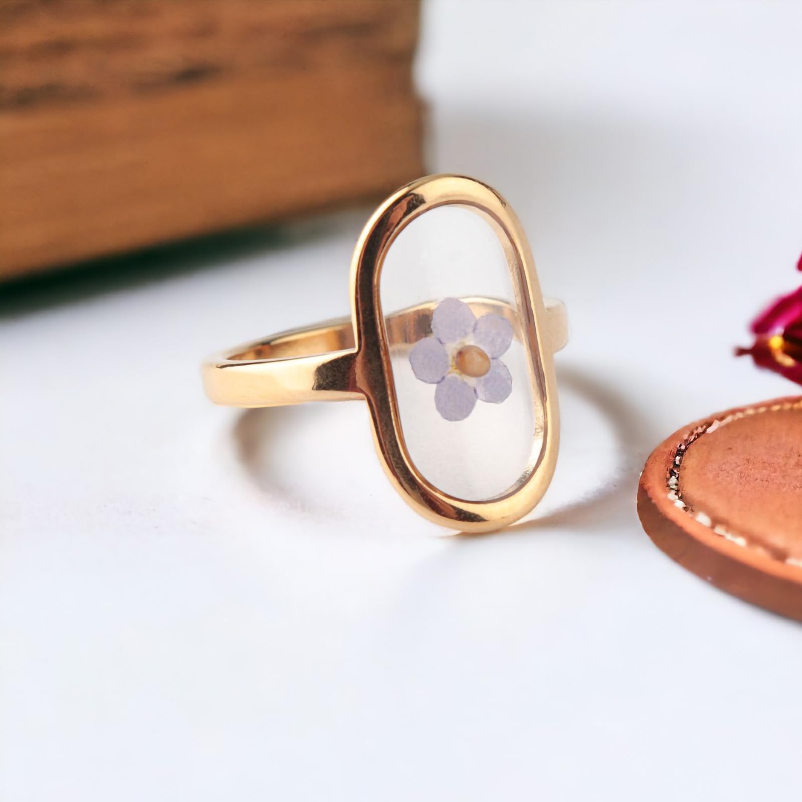 Forget Me Not Seed Memorial Ring - Sympathy Jewelry for Miscarriage & Pregnancy Loss, Keepsake Gift for Embryo Loss, Mustard Seed Ring - Perfect for Healing & Remembrance After Pregnancy Loss