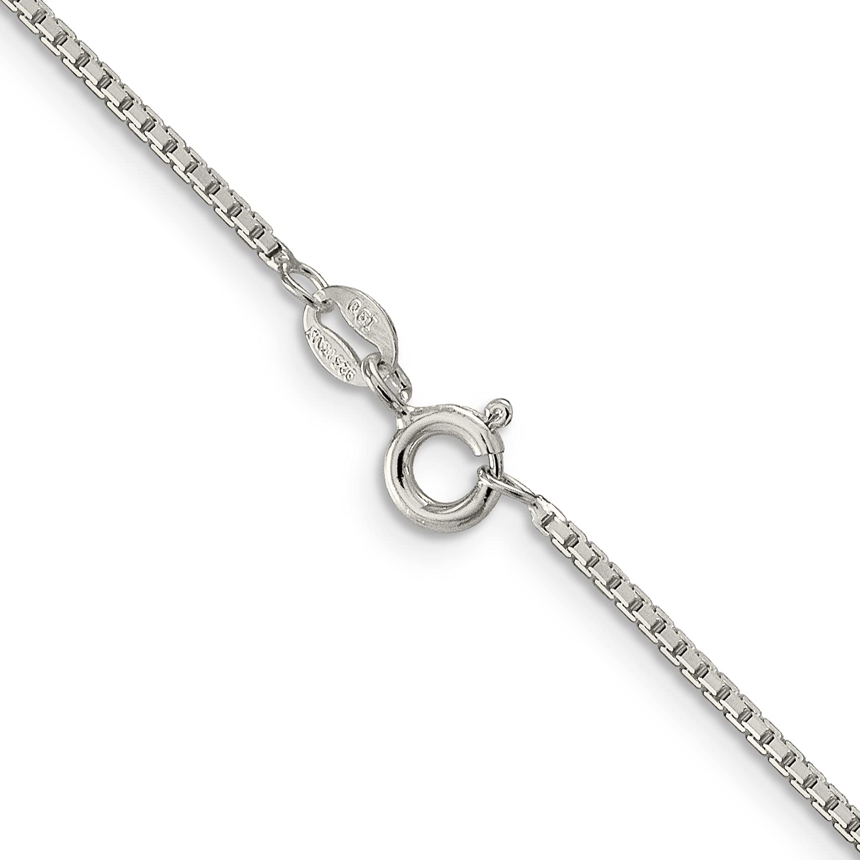 IceCarats 925 Sterling Silver 1.35mm 8-Sided Box Link Chain Necklace for Women - Elegant Layering Piece for Everyday Wear, Gift Giving & Special Occasions