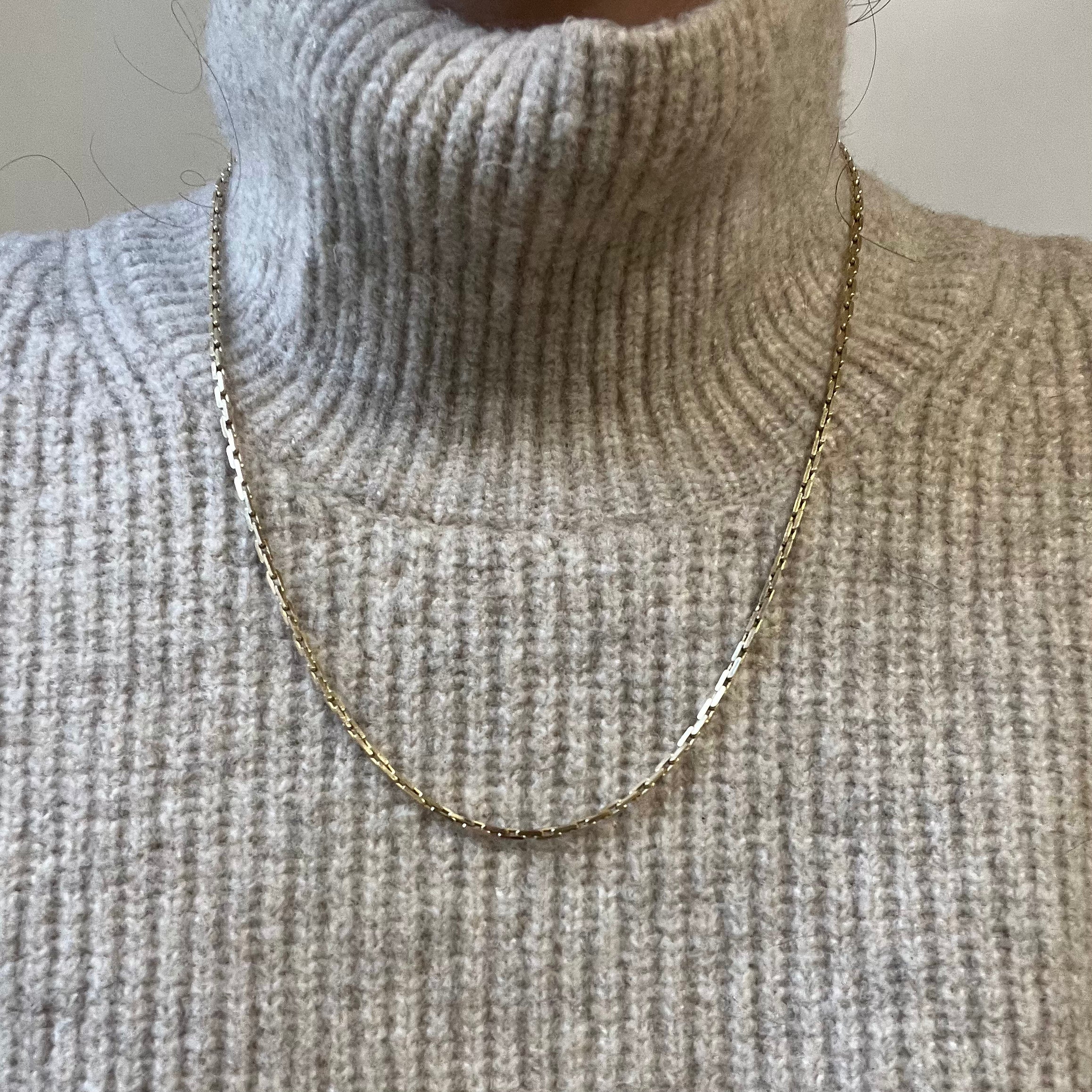 10K Yellow Gold Elongated Cable Chain Necklace - 20.25 Inches - Dainty & Elegant Jewelry for Women - Perfect for Layering, Gift Giving & Everyday Wear