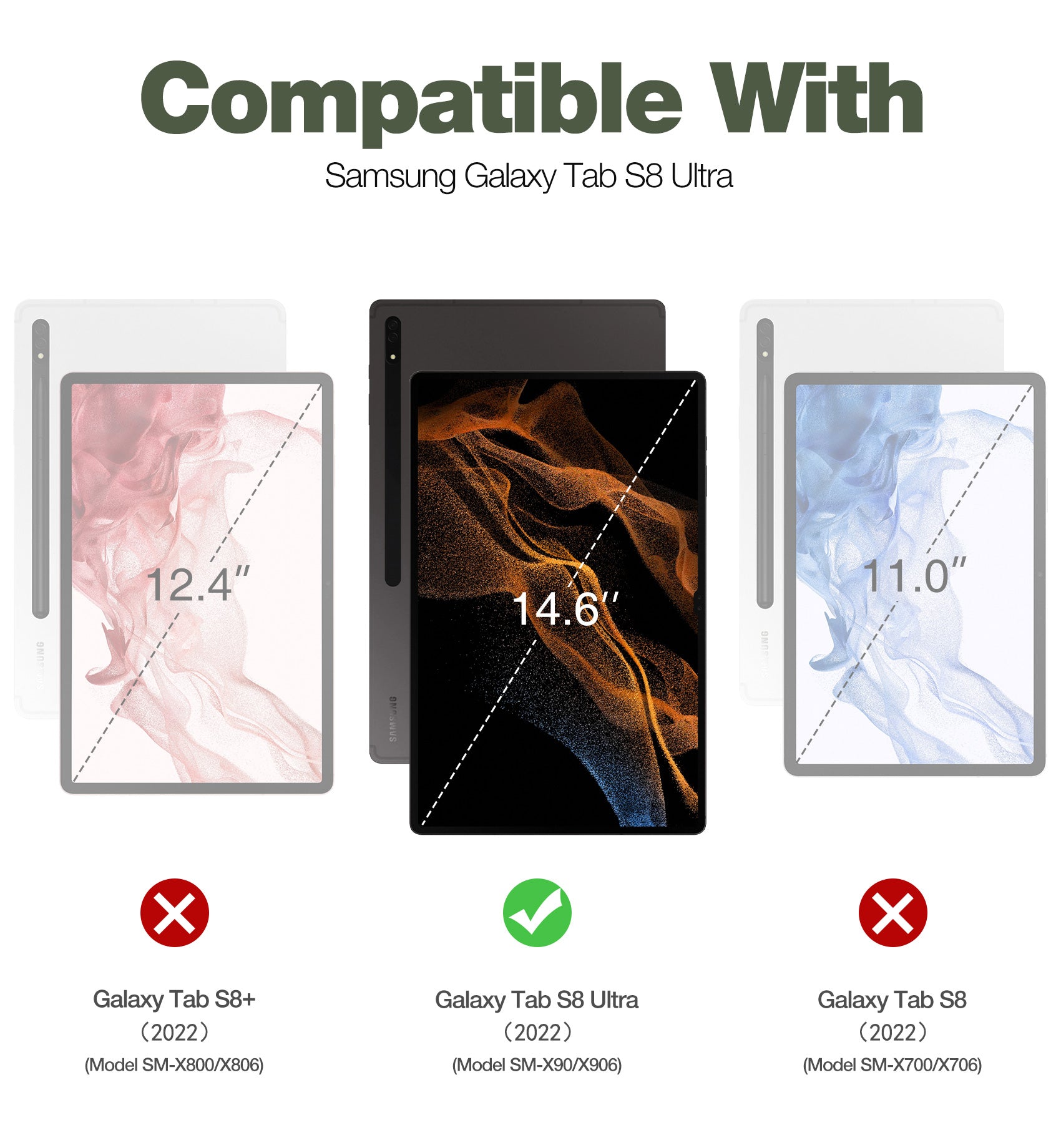 Durable Samsung Galaxy Tab S8 Ultra Case with Screen Protector - Heavy Duty Shockproof Rugged Cover with Kickstand & S Pen Holder | Perfect for Work, Travel & Outdoor Use