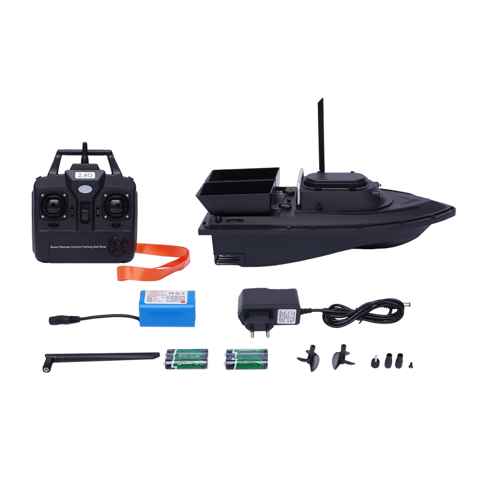 XUEMANSHOP Fishing Bait Boat with Built-in 5200mAh Battery, 500m Remote Control Auto Cruise Camouflage Bait Boat for Lakes, Ponds & Rivers - Perfect for Carp Fishing, Catfish & Freshwater Angling