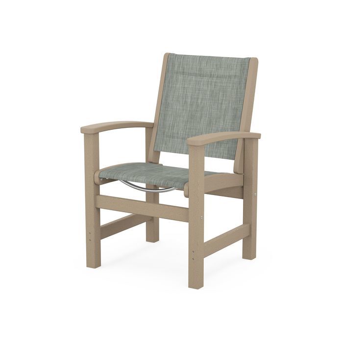 POLYWOOD Coastal Dining Chair - Weather-Resistant Outdoor Furniture, All-Weather Adirondack Chair for Patio, Deck, Garden & Poolside - Perfect for Backyard, Beach House & Waterfront Dining