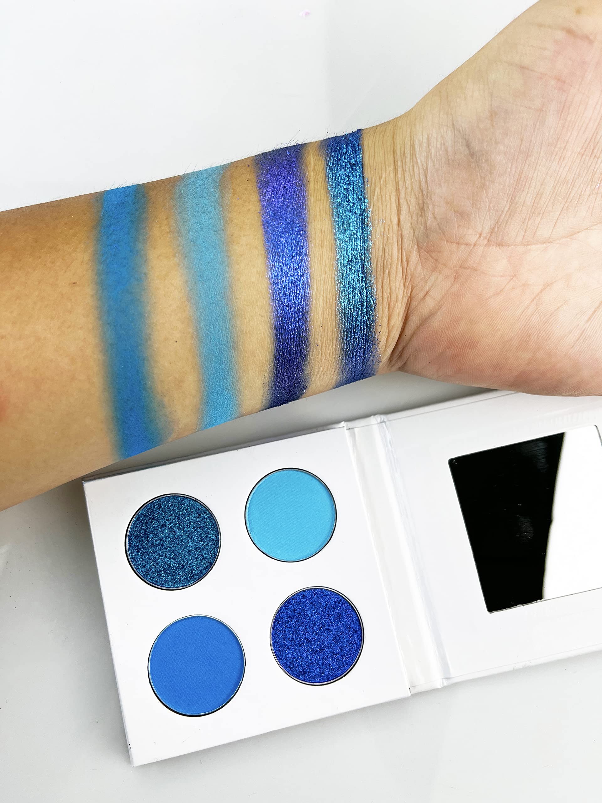 4 Colors Pigmented Eyeshadow Palette - Matte & Duochrome Long Lasting Makeup, Creamy Blendable Natural Eyeshadow for Day & Night Looks - Perfect for Party, Wedding & Everyday Wear