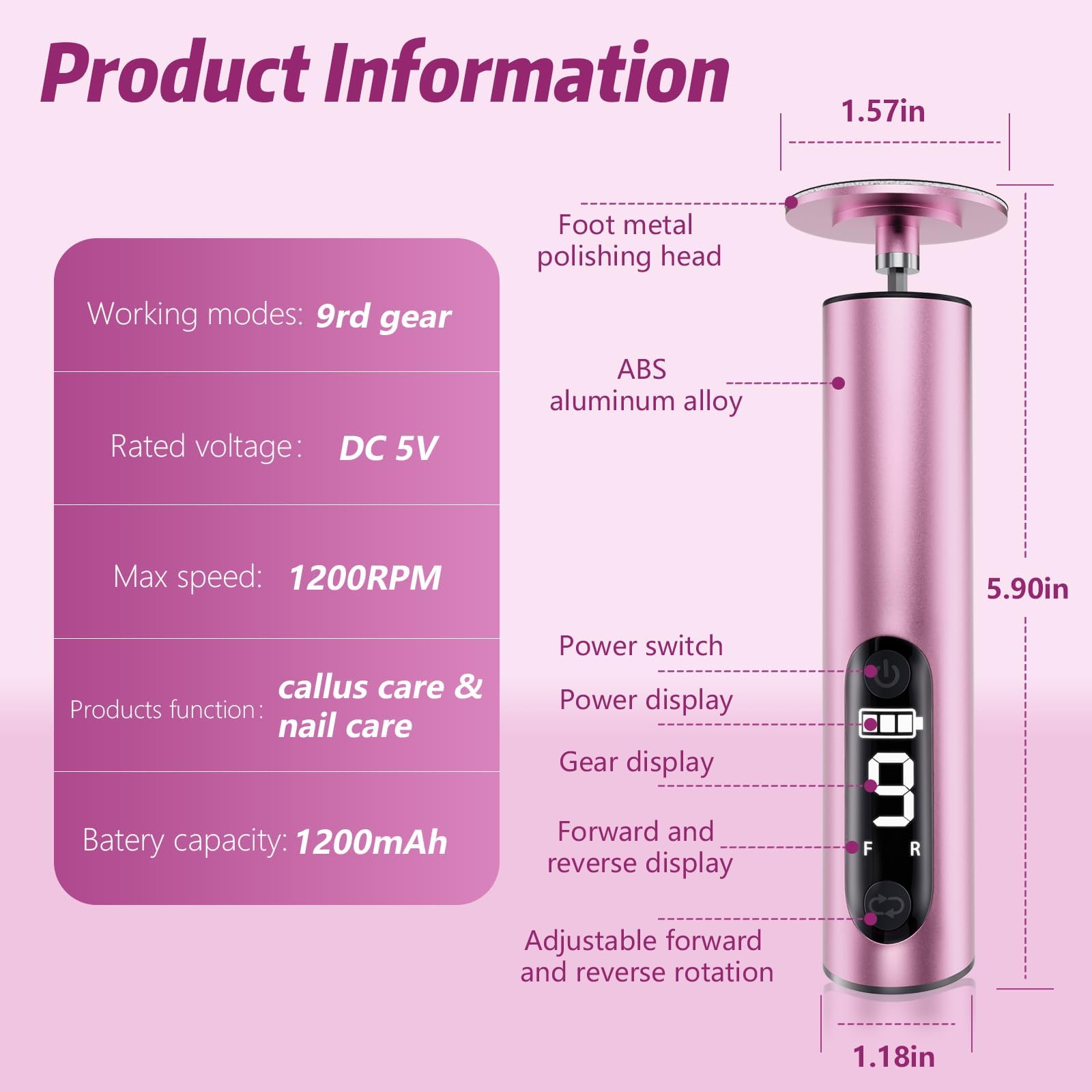 K KERNOWO Electric Foot Callus Remover - 2-in-1 Rechargeable Pedicure Tool with 9 Adjustable Speeds & 30 Sandpapers - Powerful Wireless Foot Scrubber for Dead Skin & Nail Care - Perfect for Home Pedicure, Foot Spa & Professional Salon Use