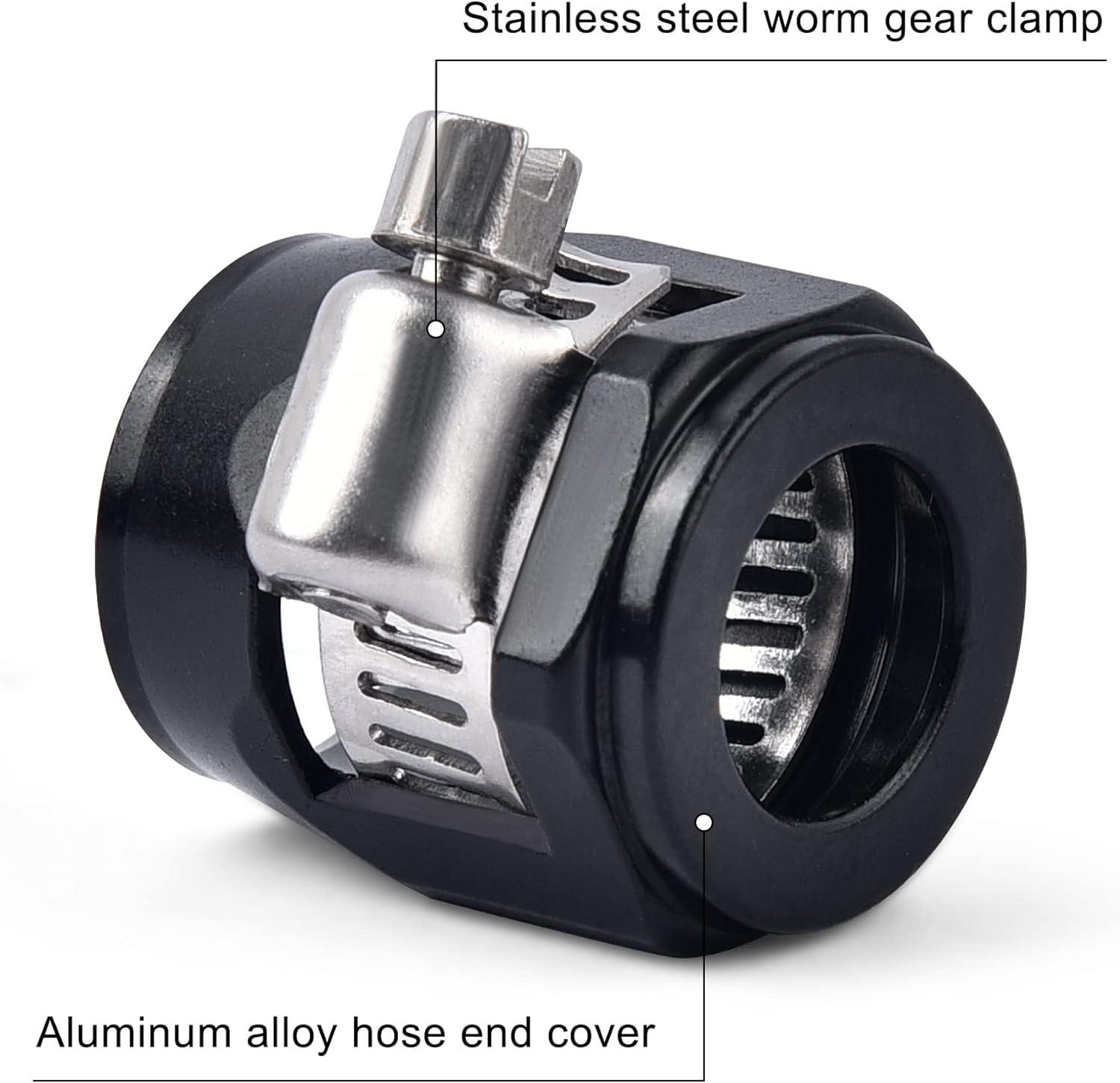 EVIL ENERGY Aluminum Hose Finisher Clamp - Black Anodized Hose Connector for Car, Motorcycle & Plumbing - Perfect for Engine Bays, Custom Builds & DIY Projects