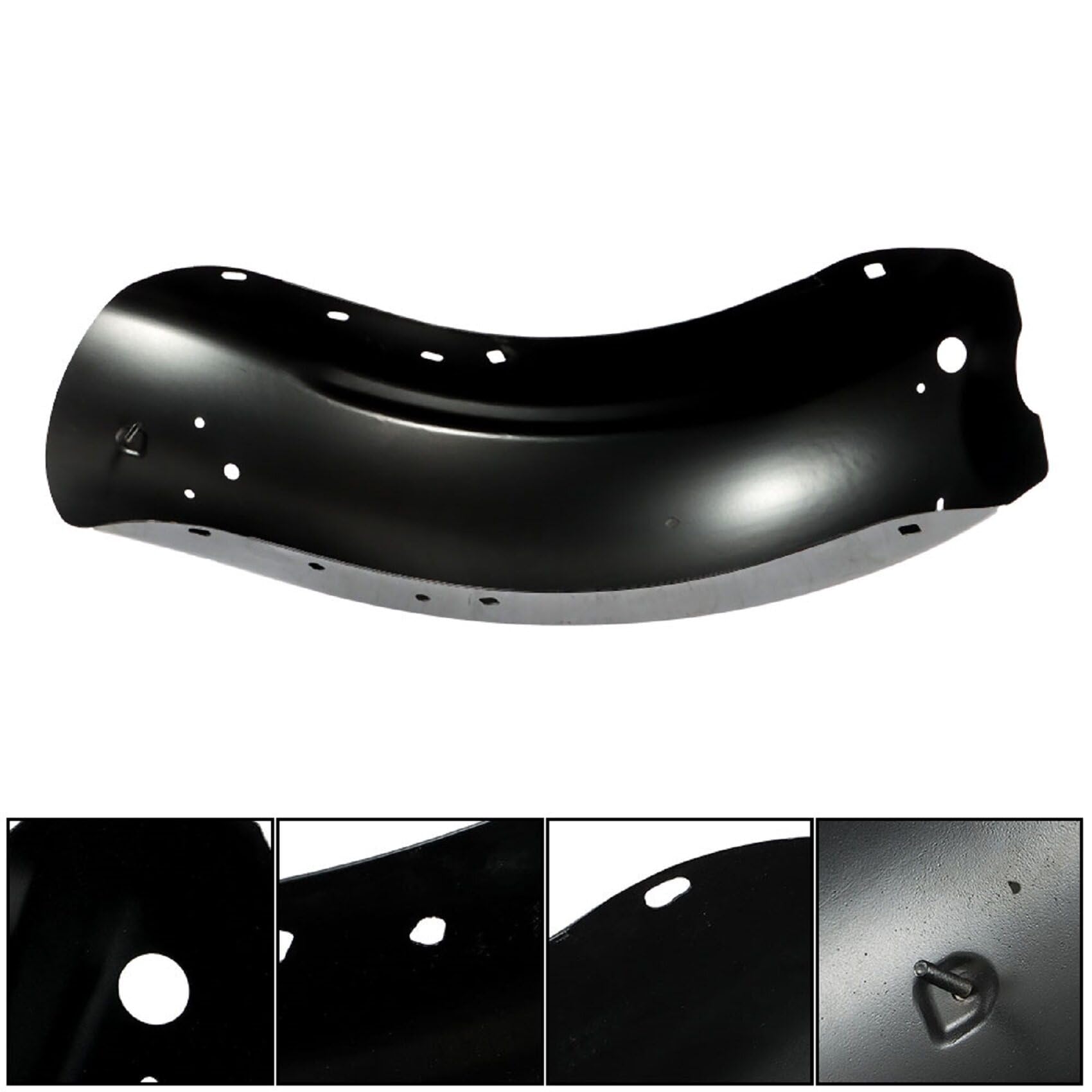 Black Motorcycle Rear Mudguard System with Lights - CVO Style Replacement for Harley Touring Electra Glide, Road Glide, Road King & Street Glide (2009-2013) | Fender Tail Light Assembly for Enhanced Visibility & Style
