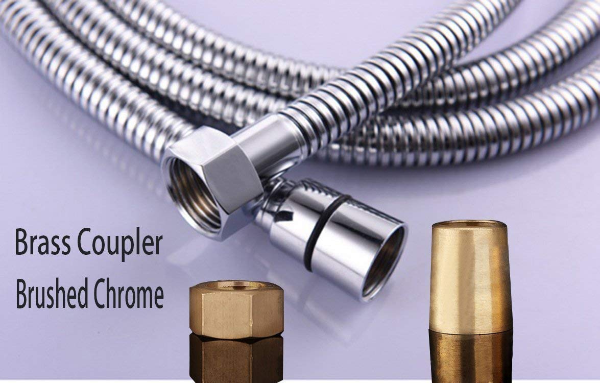 Stainless Steel Double-Buckle Flexible Shower Hose - JAGGER JHF0015 Hand Shower Tube for Bathroom & Toilet Faucet (1.5 Meter, 1 PC) - Durable & Leak-Proof for Relaxing Showers & Easy Cleaning
