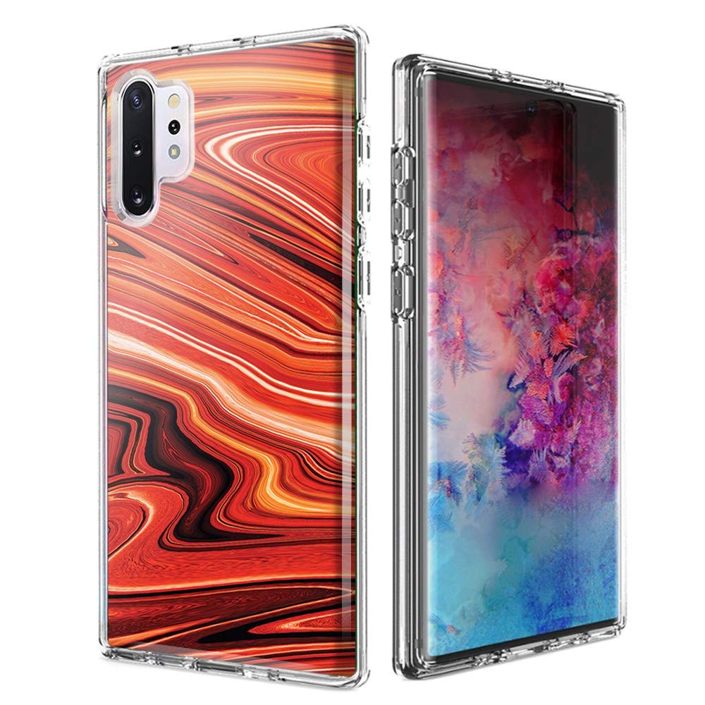 Samsung Galaxy Note 10 Plus Case - Abstract Orange Paint Design Dual Layer Protective Cover | Shockproof & Scratch Resistant Phone Case for Everyday Use & Outdoor Activities