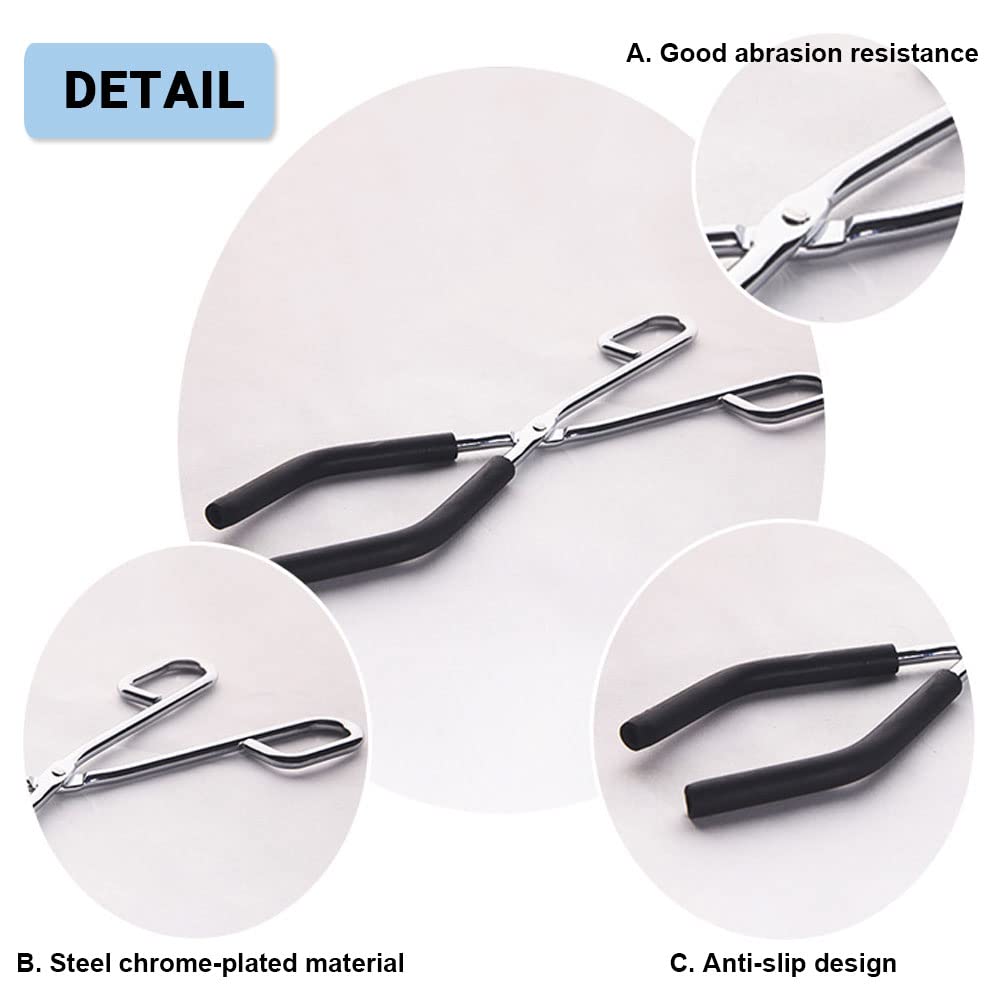 6PCS Borosilicate Glass Measuring Beaker Set (50ml 100ml 250ml 500ml 1000ml) with Steel Chromed Tongs - Lab Grade 3.3 Glass Beakers for Chemistry Experiments, Kitchen Measuring & Science Classrooms