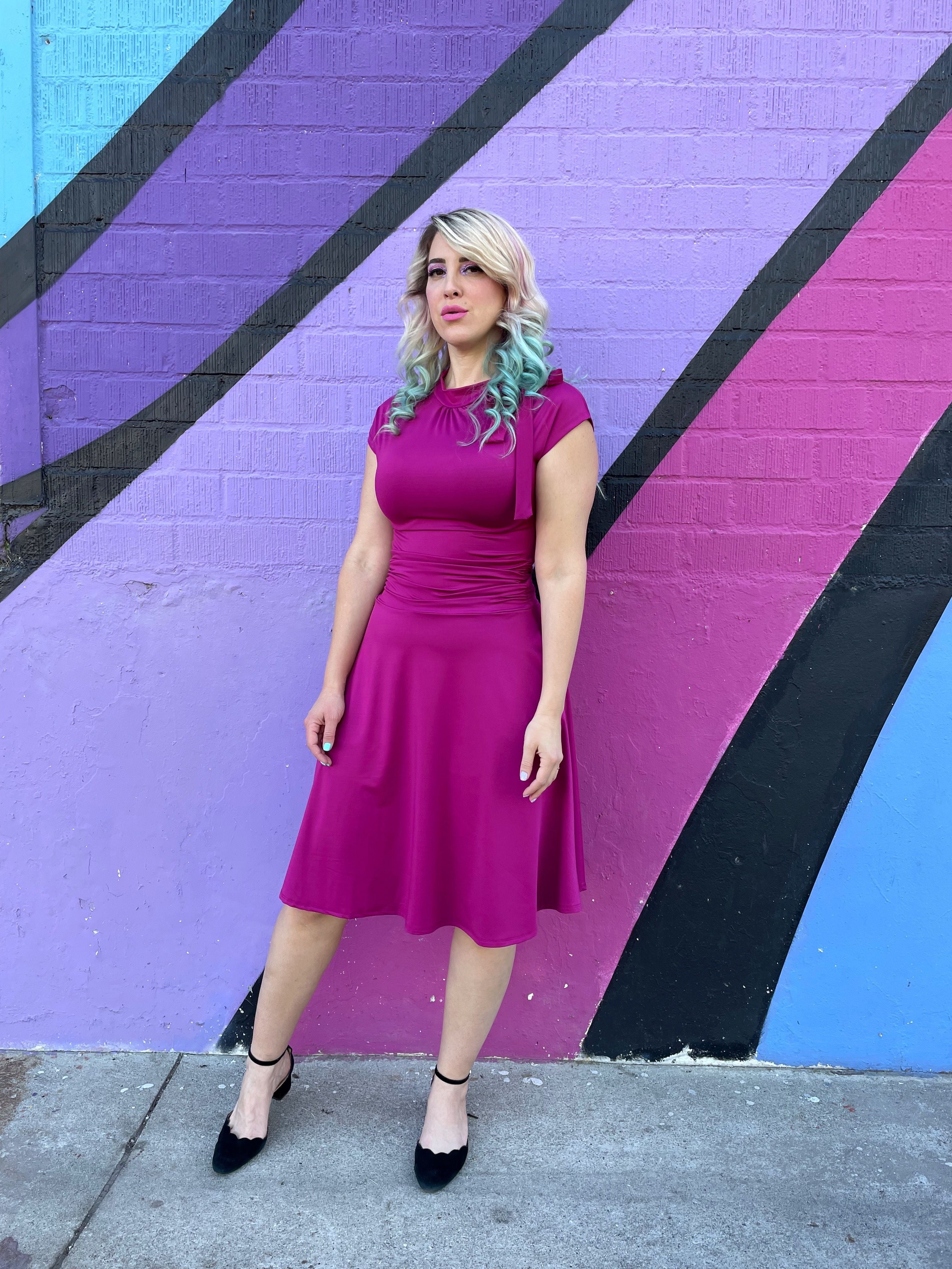 Sexy Magenta Bombshell Dress for Women - Perfect for Cocktail Parties, Date Nights & Special Occasions