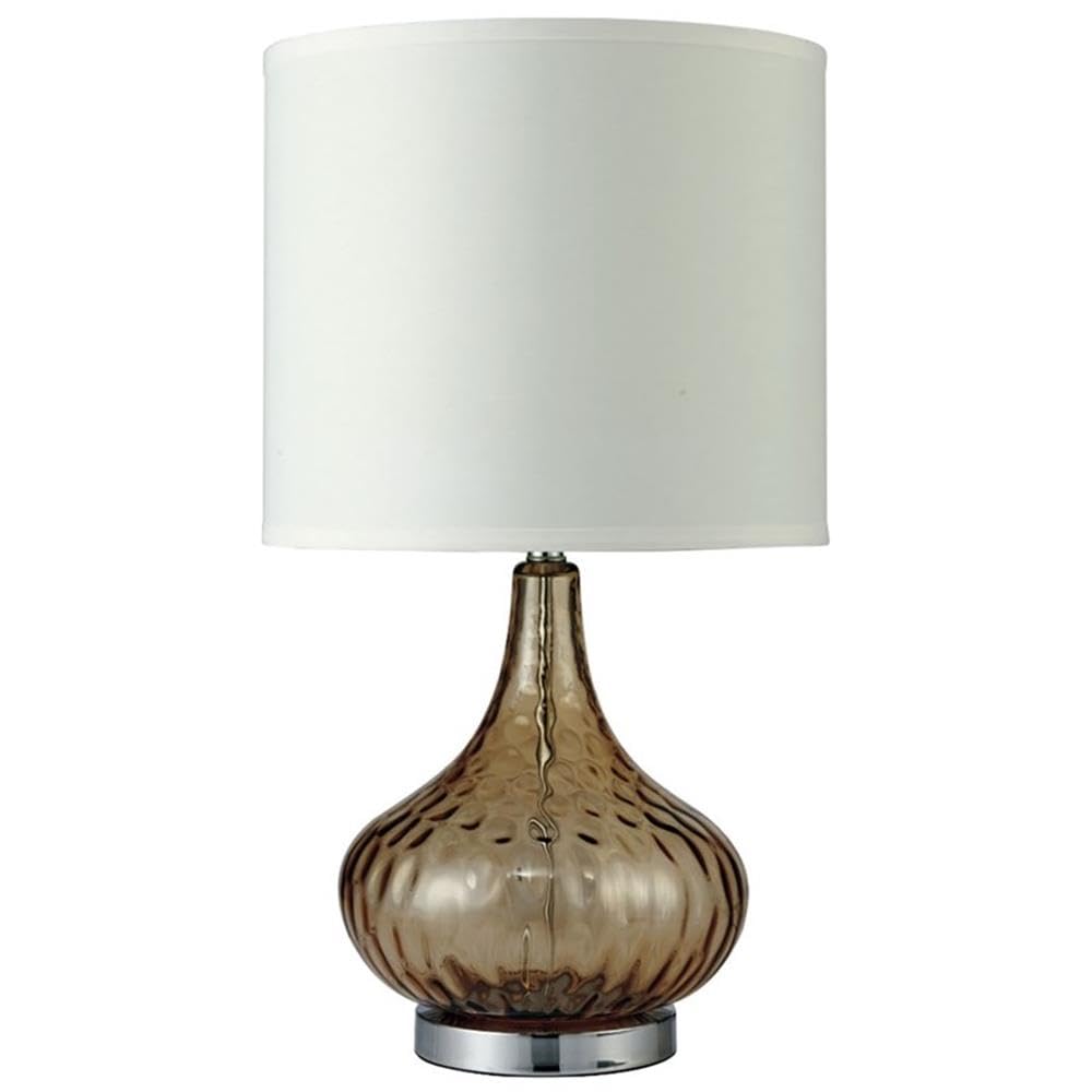 Harrington Contemporary Amber Orange Glass Table Lamp - Modern Home & Office Lighting for Living Room, Bedroom, or Study Desk