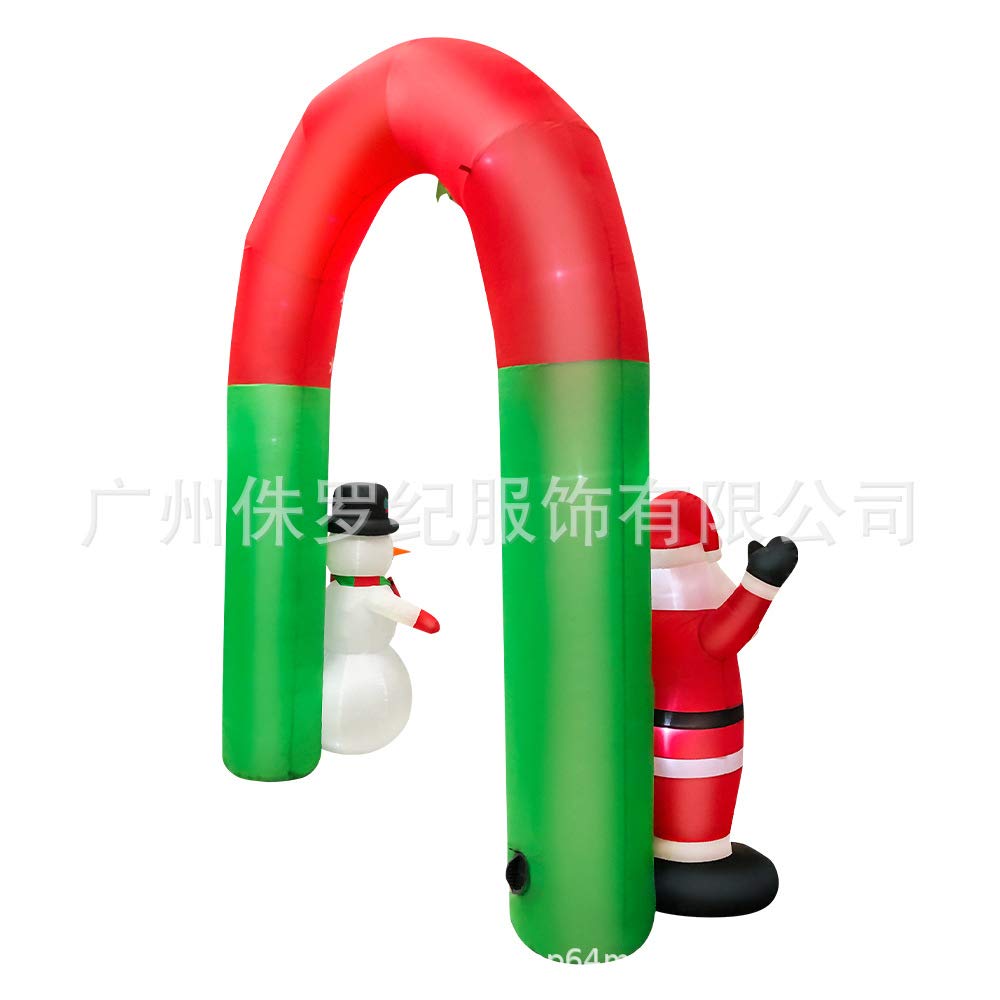 Quenny Christmas Inflatable Decorations Set - 2PC Glowing Santa & Snowman Inflatable Arch for Halloween & Holiday Yard Decor - Outdoor Christmas Inflatable Decor for Front Yard, Garden, Party