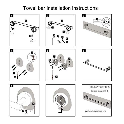 GERZ Contemporary 12-Inch Stainless Steel Towel Bar - Matte Black Wall Mounted Bathroom Towel Holder - SUS 304 Rustproof Bath Accessory for Hand & Face Towels - Perfect for Modern Bathrooms & Powder Rooms