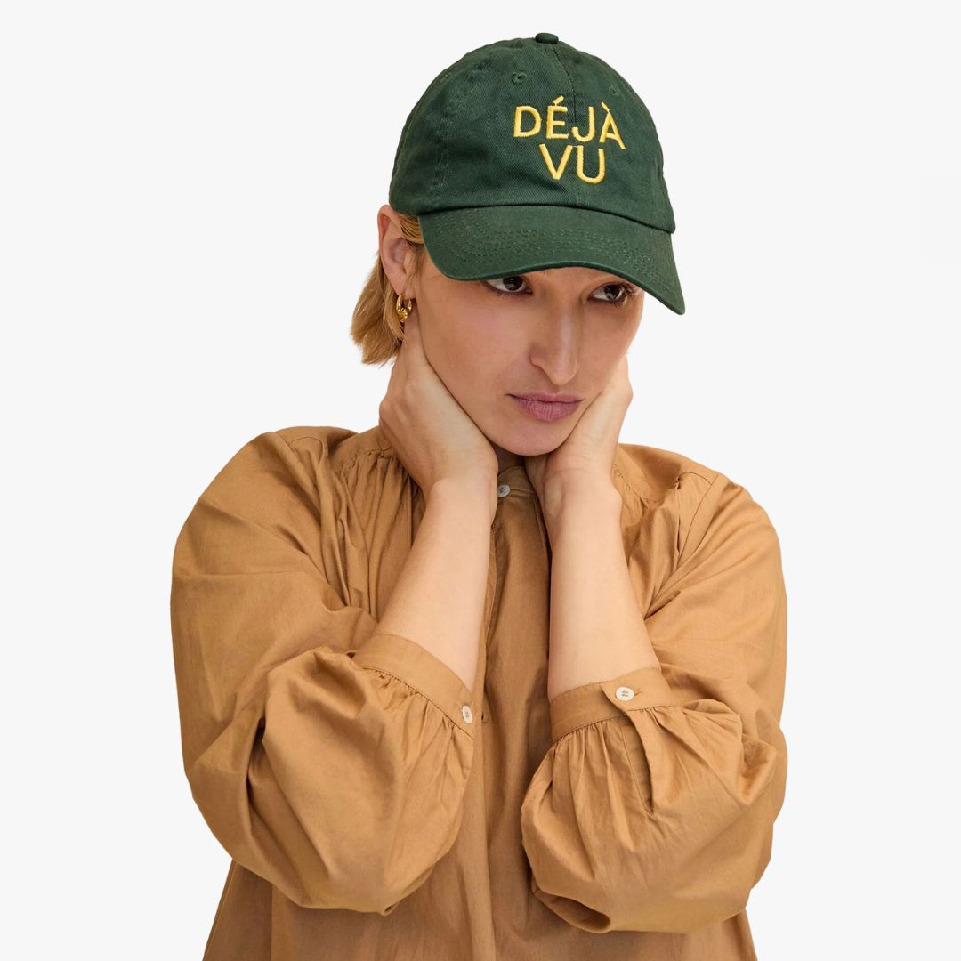 Deja Vu Baseball Cap - Adjustable Dad Hat for Men & Women - Stylish Forest Green Cotton Hat for Outdoor Sports & Casual Wear