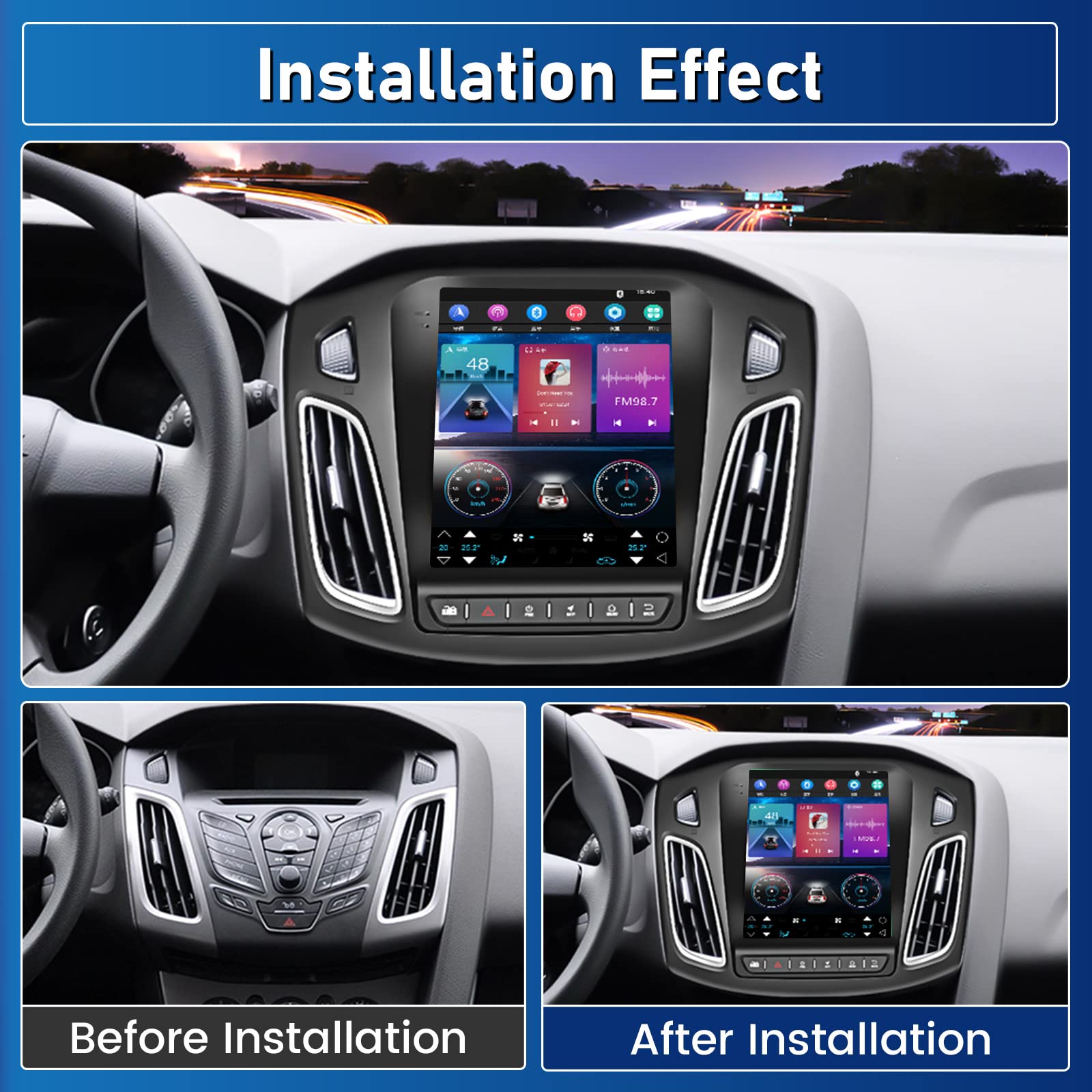 Roinvou 2+64GB Android Car Stereo for Ford Focus 2012-2018 | 9.7