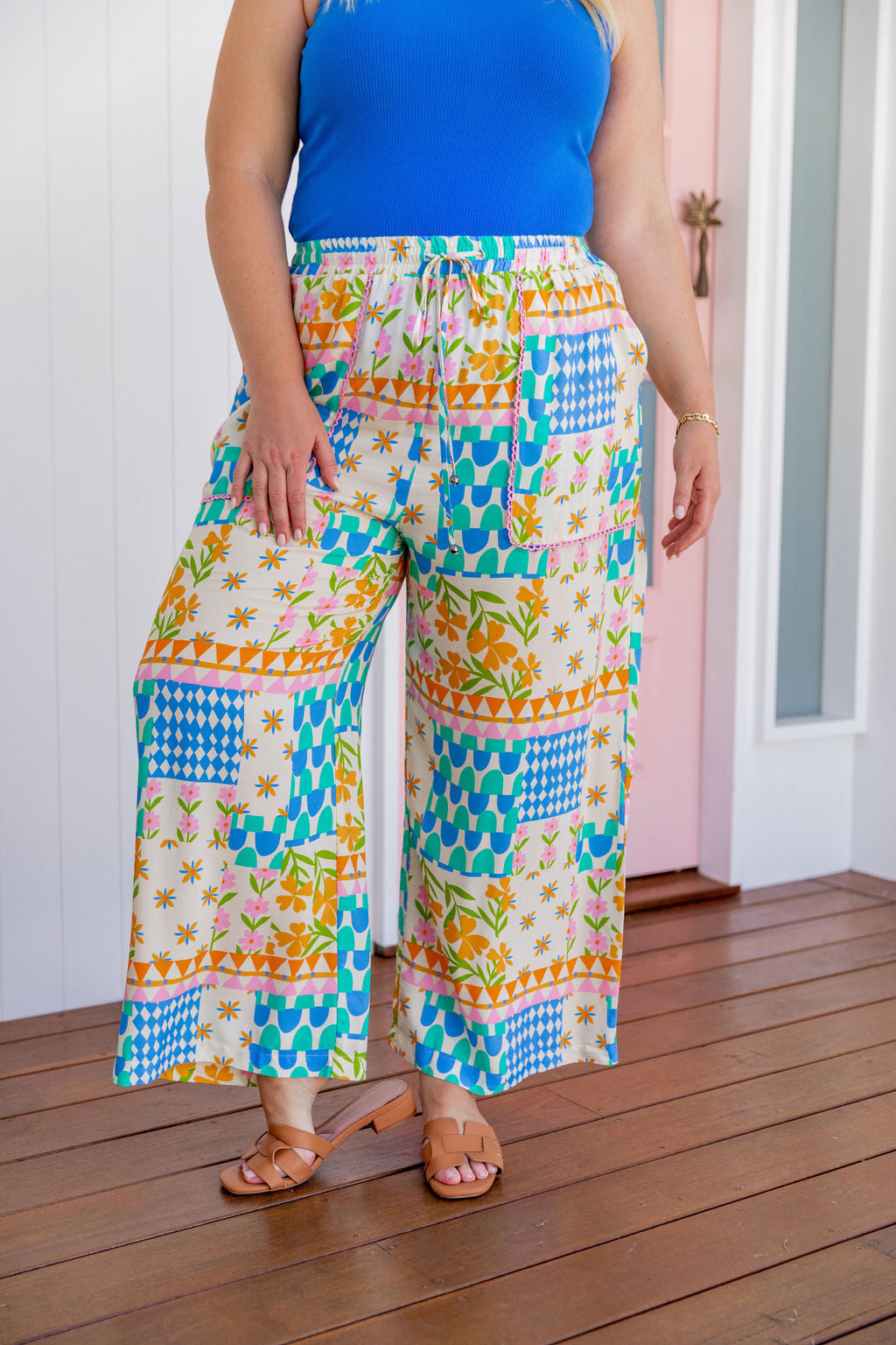 Luella Patch Garden Pants - Stylish Floral Print Women's Trousers for Casual Wear & Outdoor Activities