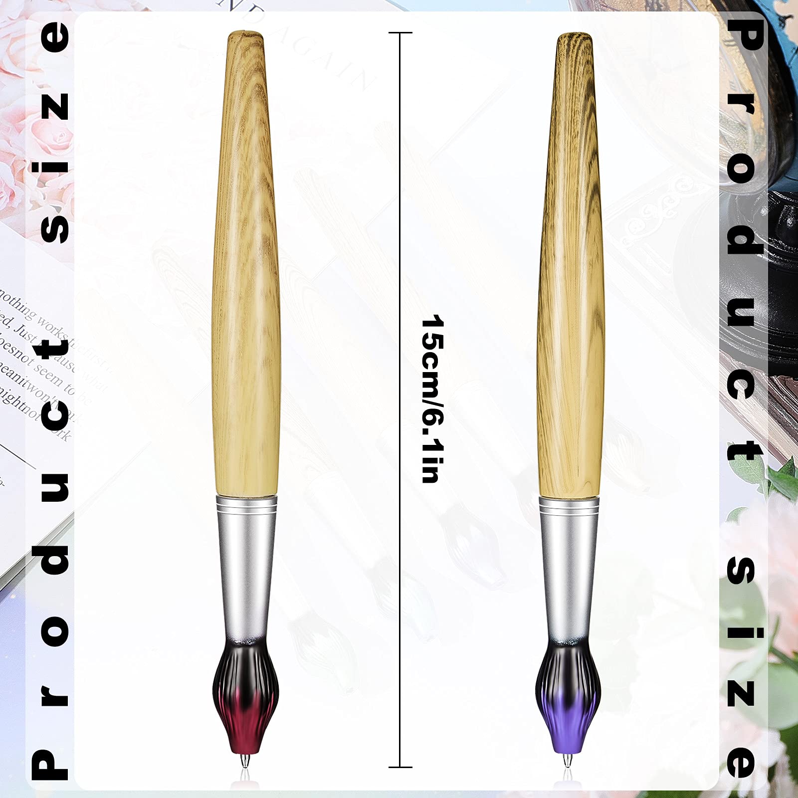 Outus 5-Piece Bamboo Paintbrush Style Retractable Ballpoint Pens - Unique Art Teacher Gifts & Party Favors for Artists, Students & Creative Writing - Perfect for Art Classes, Sketching & Crafting Projects
