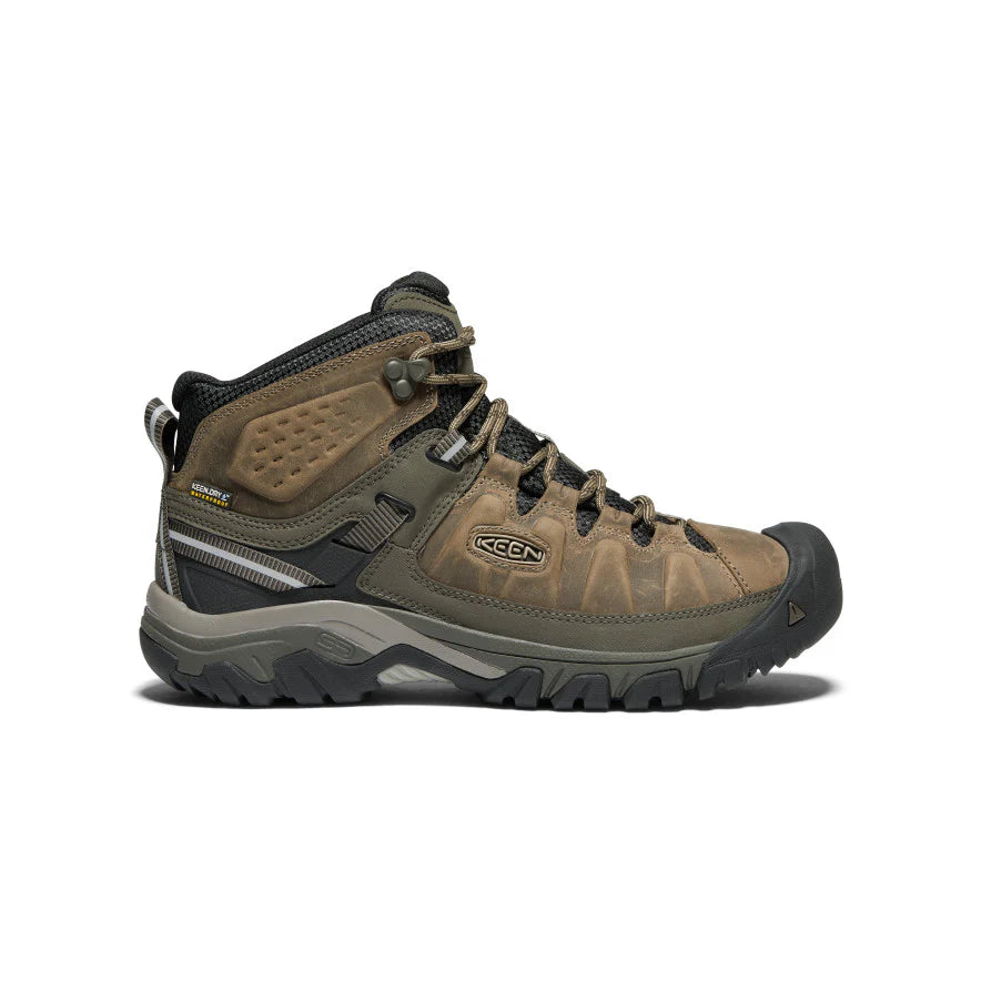 Men's Targhee III Mid WP Waterproof Hiking Boots with Bungee Cord - Black | All-Terrain Outdoor Adventure & Trail Walking Shoes