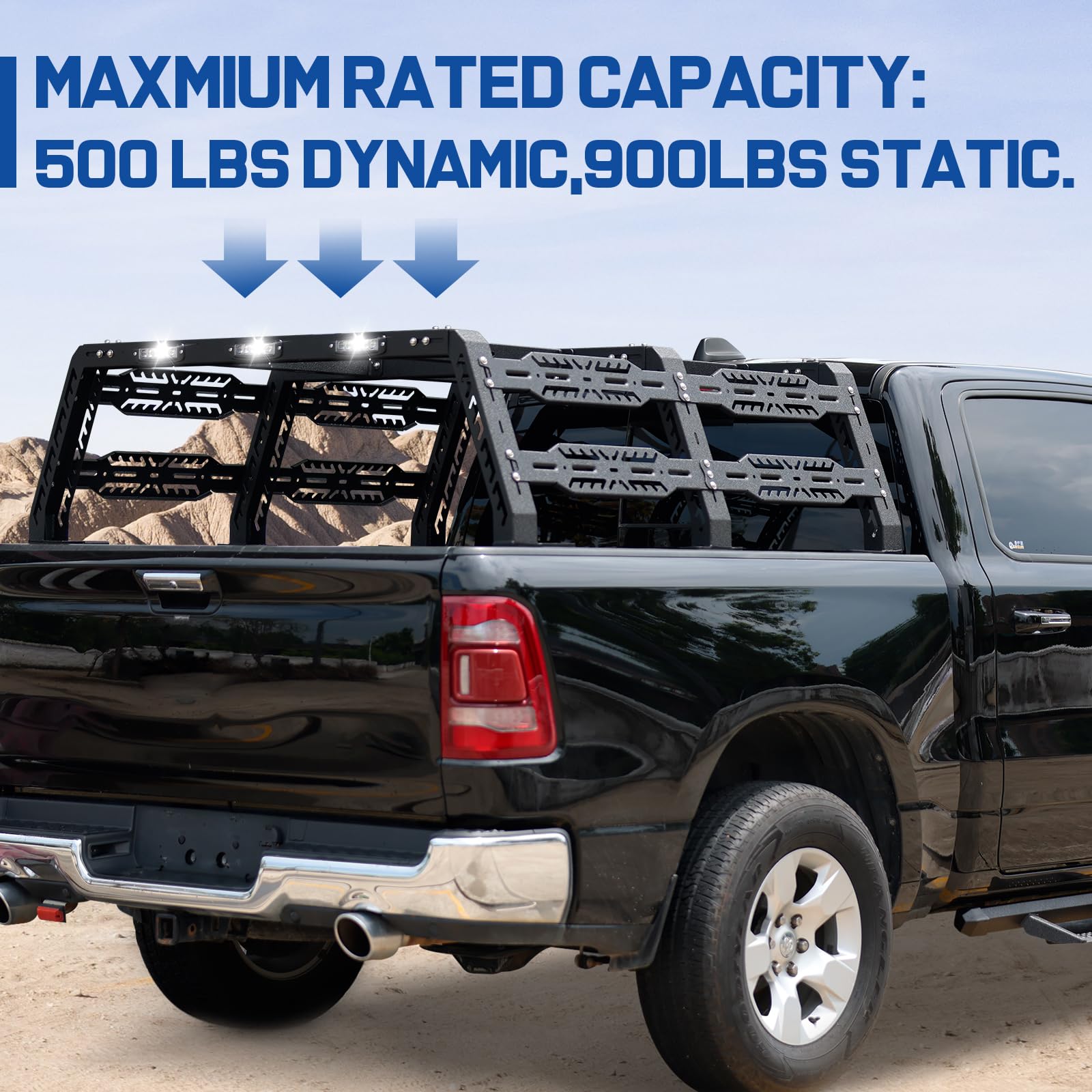 Heavy Duty Overland Truck Bed Rack for Full Size Pickups - 21
