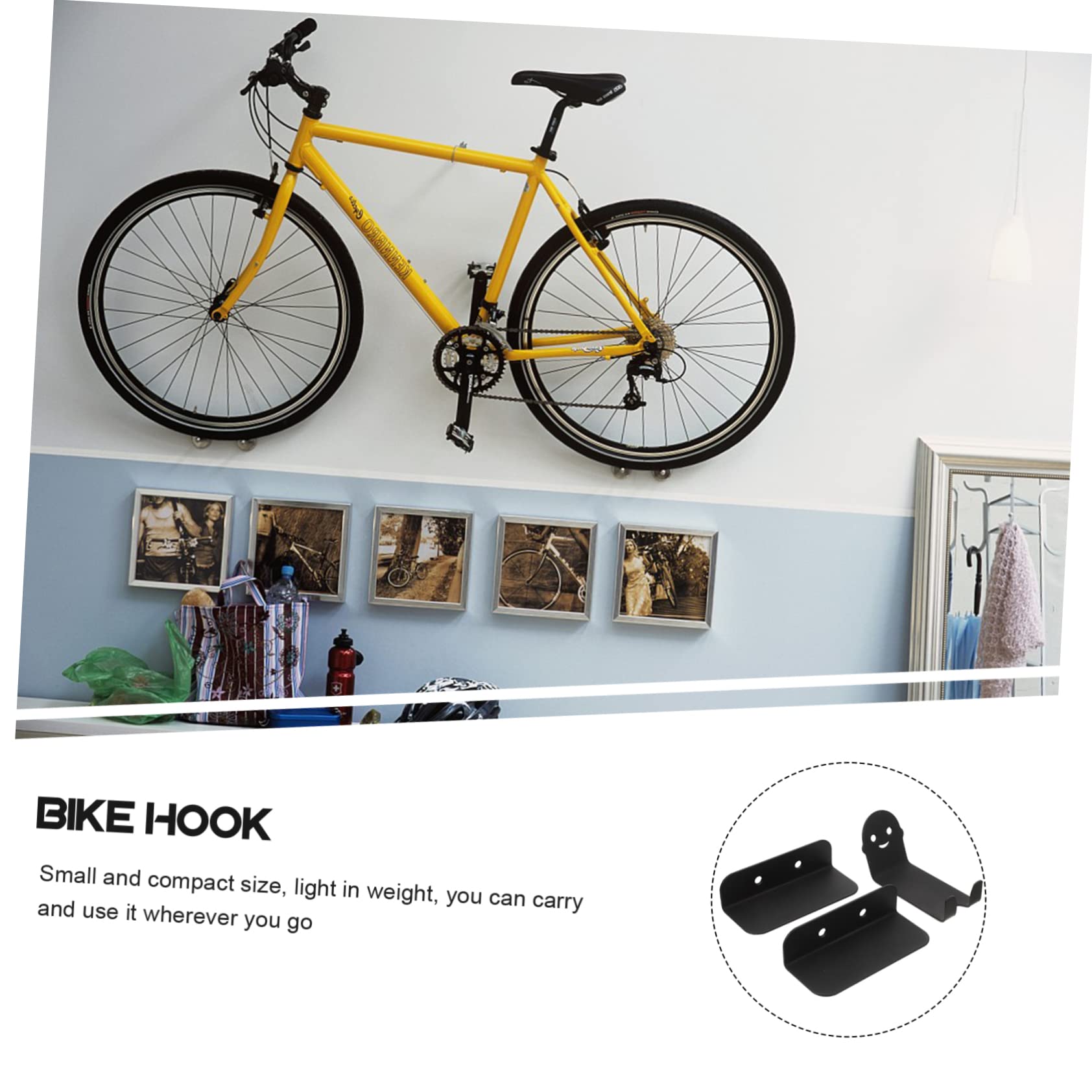 HOOTNEE Bike Wall Mount Hanger - Heavy Duty Bicycle Storage Rack for Garage, Indoor & Outdoor Use - Space Saving Pedal Hook Design for Road, Mountain & Kids Bikes - Perfect for Home, Apartment & Cycling Enthusiasts