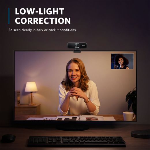 Anker PowerConf C300 1080p Webcam with Noise Reduction & Auto Light Correction - Perfect for Zoom Meetings, Online Classes & Video Conferencing