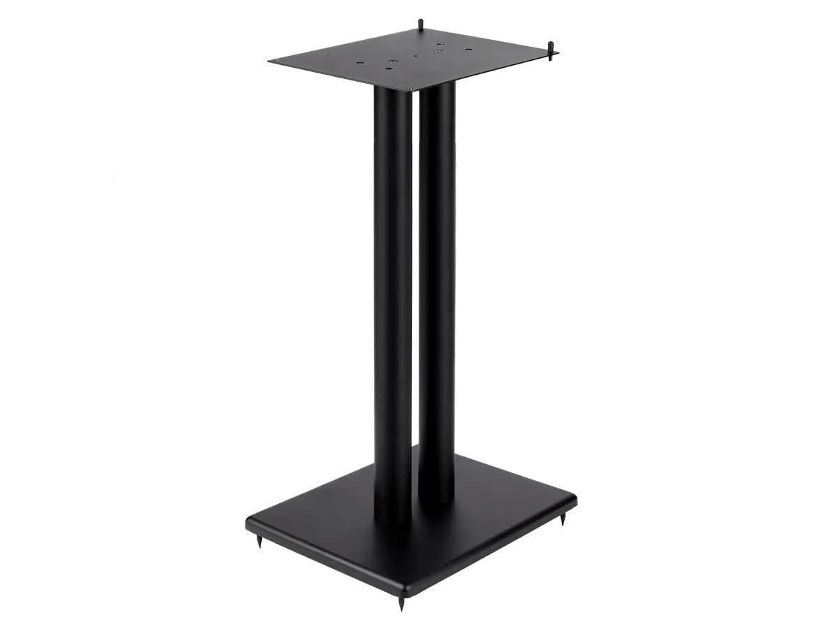Heavy Duty 32 Inch Steel Speaker Stand with Adjustable Top Plate - Supports Up to 75 lbs - Scratch Resistant for Center & Bookshelf Speakers - Perfect for Home Theater, Studio & Audio Setups