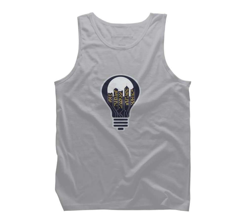 Design By Humans Men's The Light of The Night Graphic Tank Top - Comfortable Cotton Casual Shirt for Summer, Gym & Streetwear Fashion