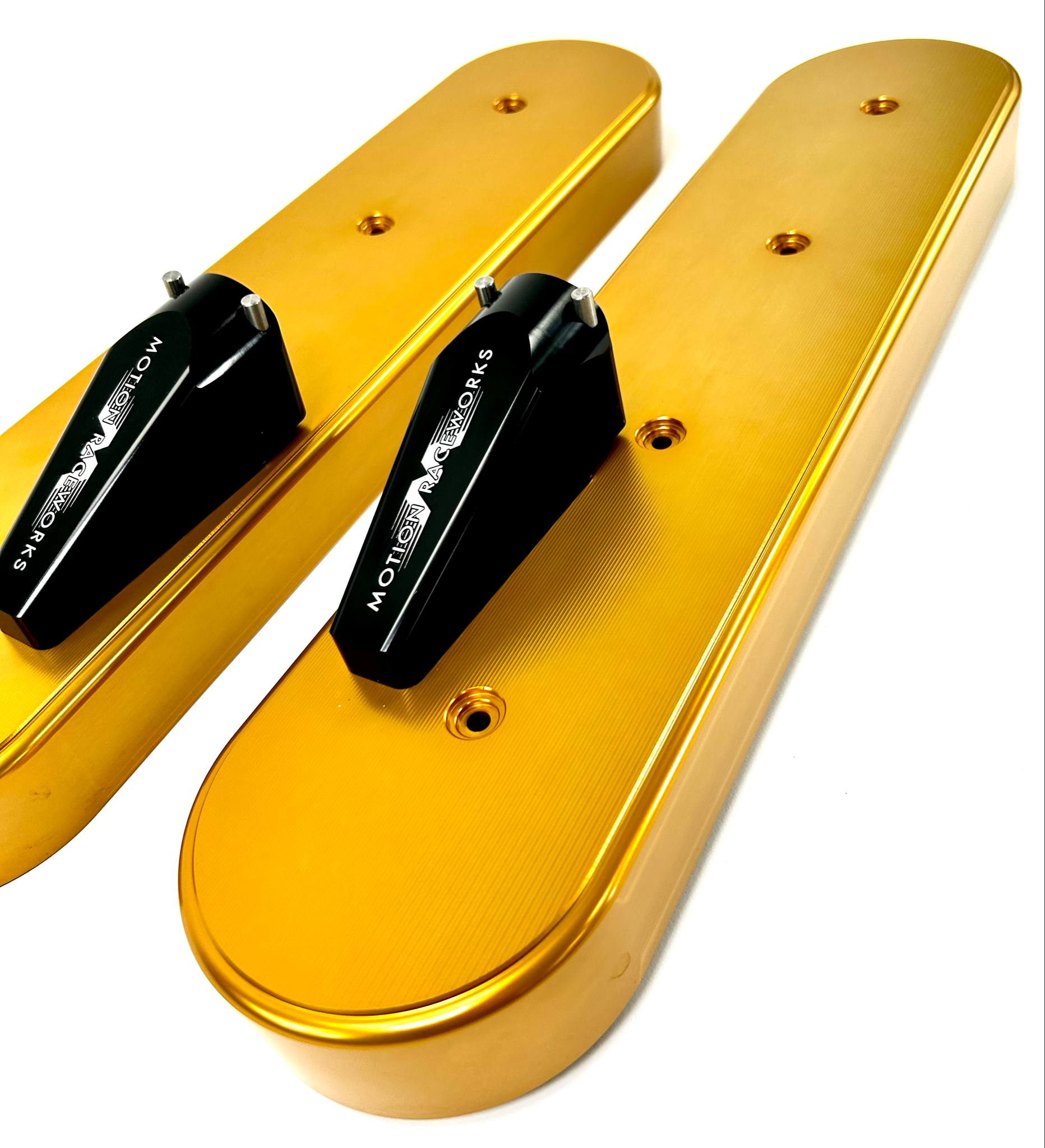 LS Xtra Clearance Race Gold Anodized Billet Valve Covers - High Performance Engine Upgrade for Hot Rods, Muscle Cars & Racing Vehicles