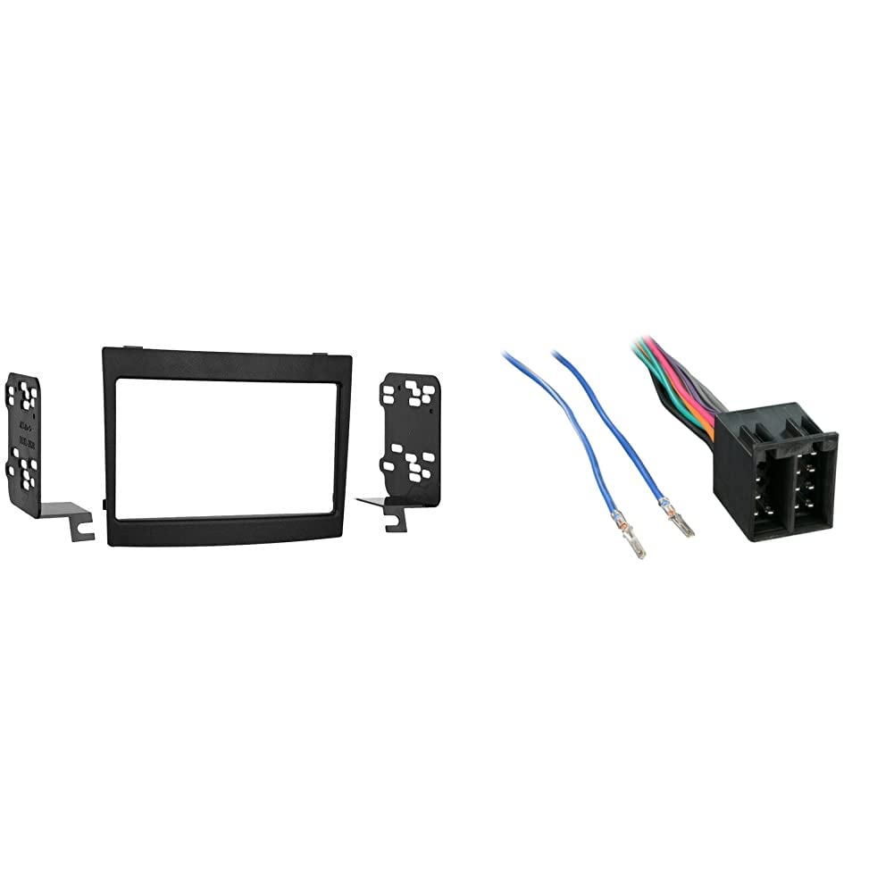 Metra 95-3528B Double DIN Radio Dash Kit for 2004-2006 Pontiac GTO & 70-1784 Wiring Harness for Audi 88-99/VW 80-Up - Black Car Stereo Installation Kit for Seamless Audio Upgrade