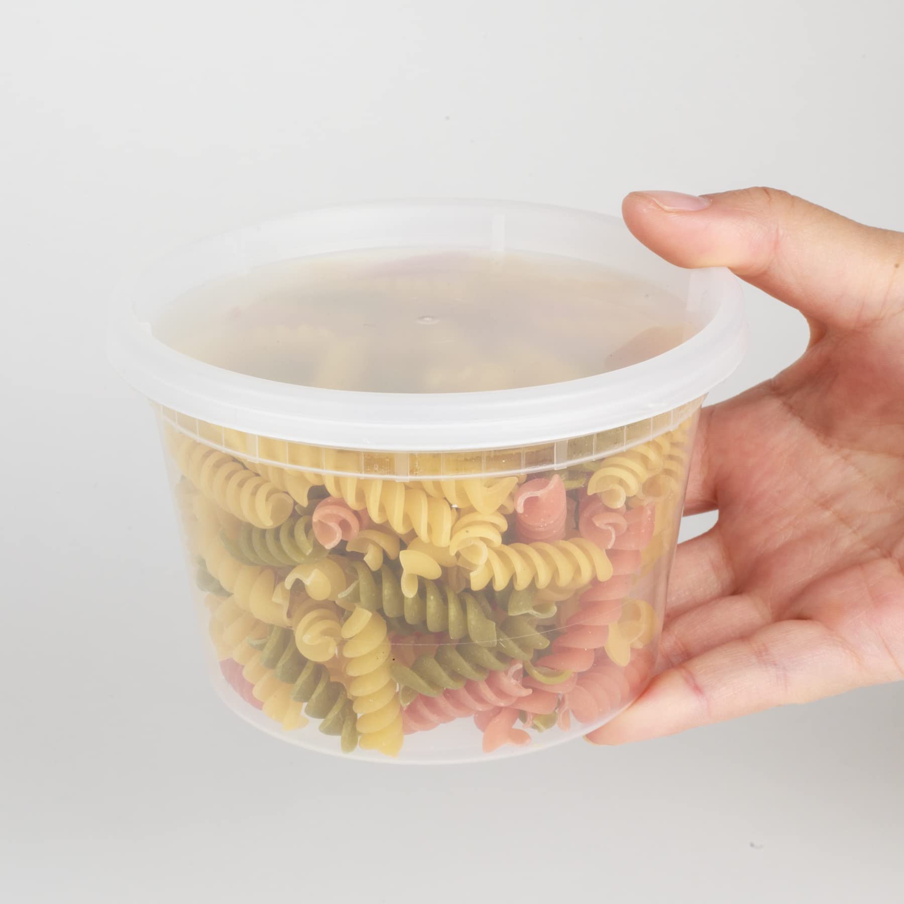 Golden Apple 16oz-20 Pack Plastic Food Storage Containers with Lids | Microwave Safe, BPA-Free, Stackable & Reusable Meal Prep Containers | Perfect for Delis, Restaurants, Meal Prepping & Leftovers