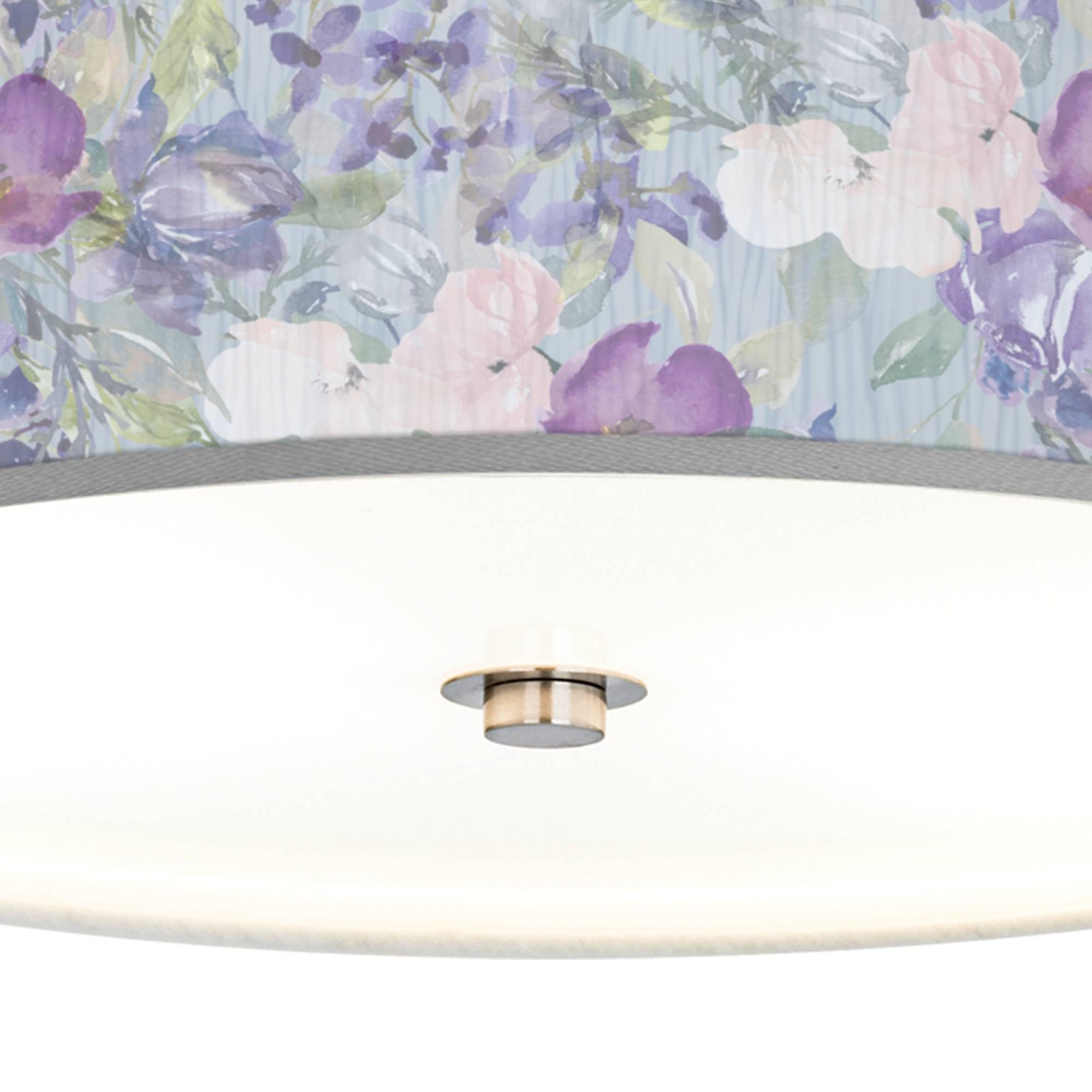 Energy Efficient Ceiling Light with Spring Flowers Giclee Print Shade - Modern Floral Lighting for Bedroom, Living Room & Dining Room