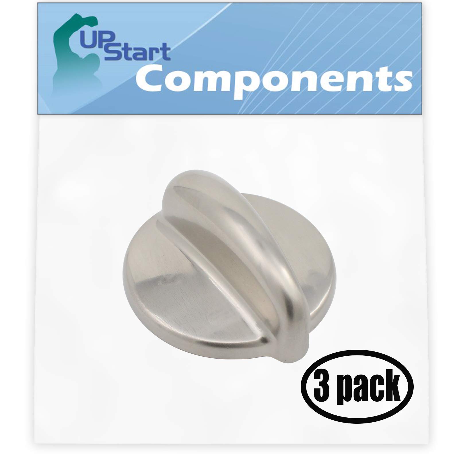 3-Pack WB03K10303 Replacement Burner Control Knobs for GE PGB908SEM1SS Gas Range - Compatible with General Electric Stoves, Ovens & Cooktops - Perfect for Kitchen Repairs & Appliance Maintenance