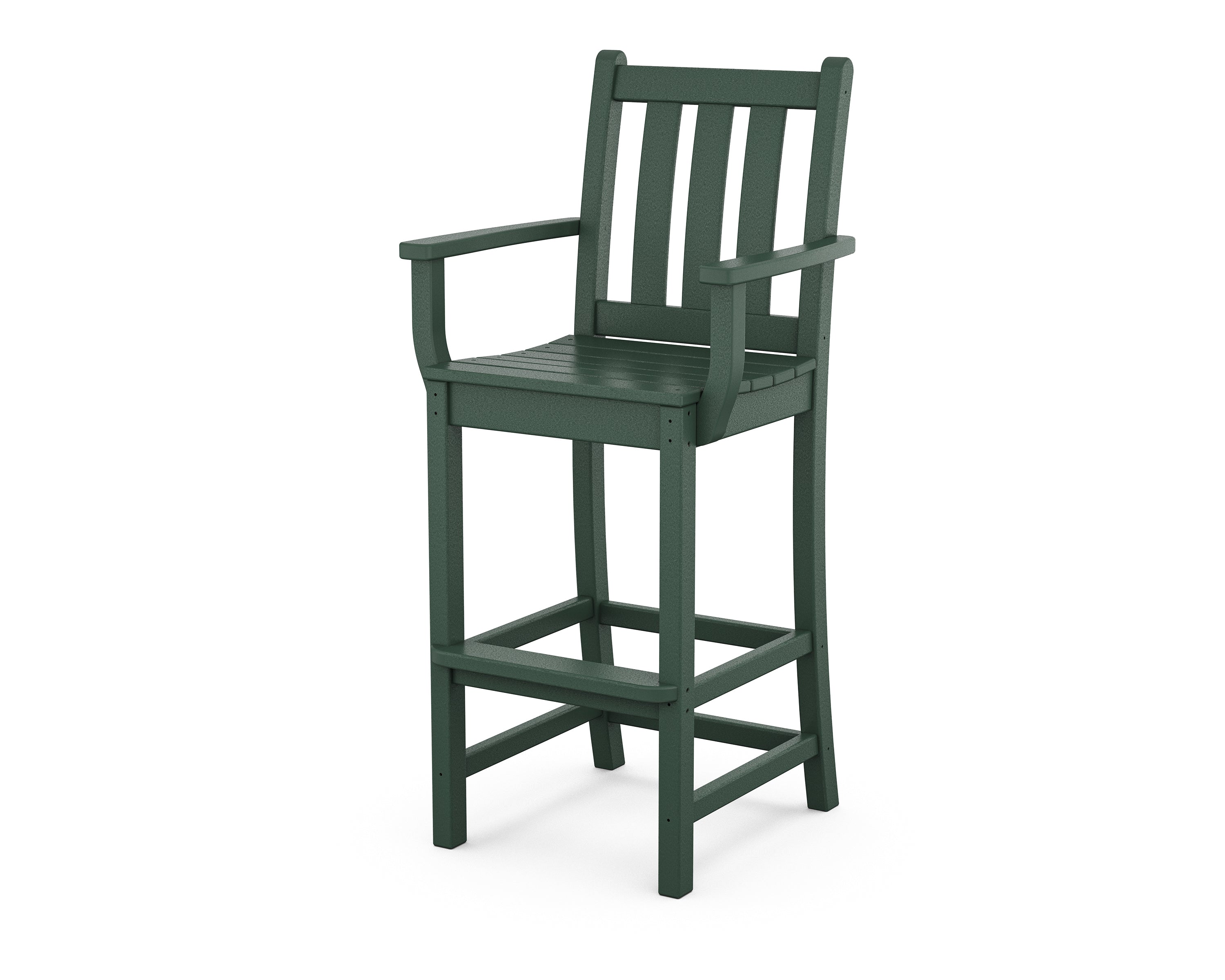 POLYWOOD Traditional Outdoor Garden Bar Arm Chair - Durable & Weather-Resistant for Patio, Deck, Poolside & Backyard Relaxation
