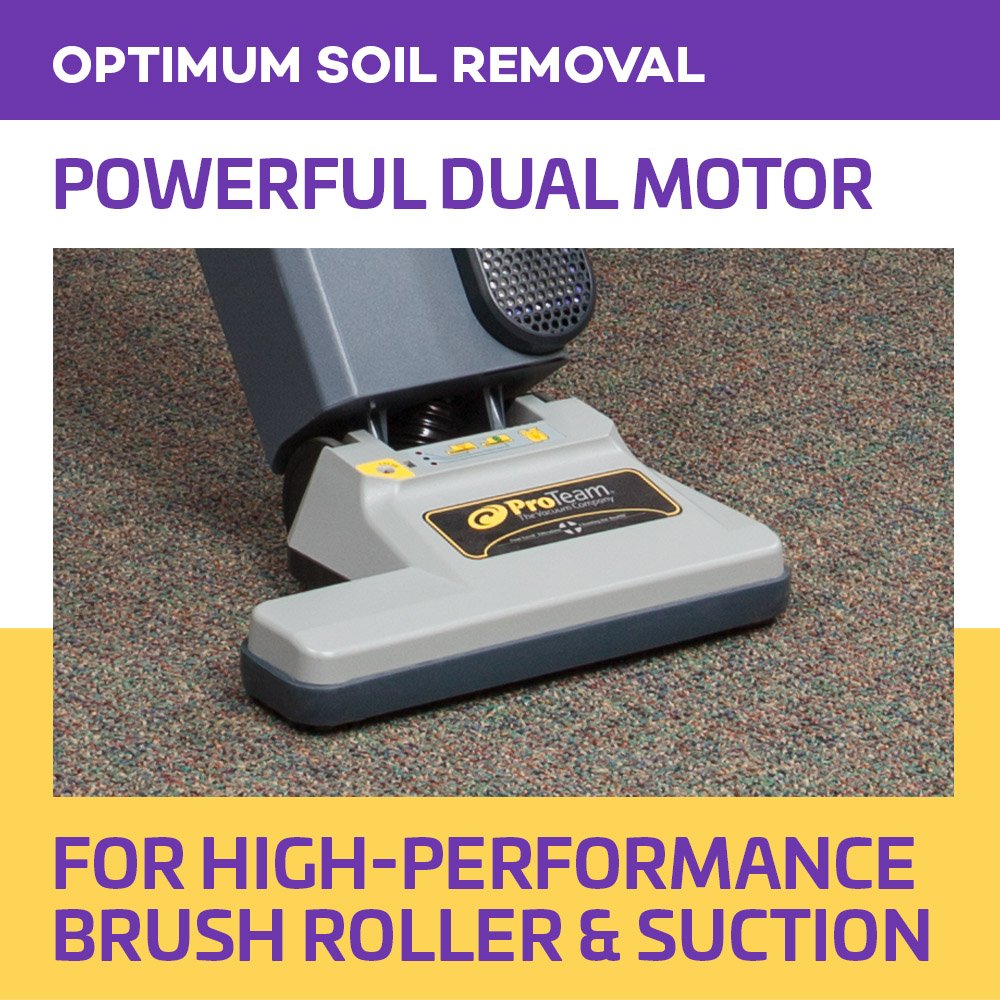 ProTeam ProForce 1500XP HEPA Vacuum Cleaner with 12 Filter Bags - Commercial Use for Offices & Carpets